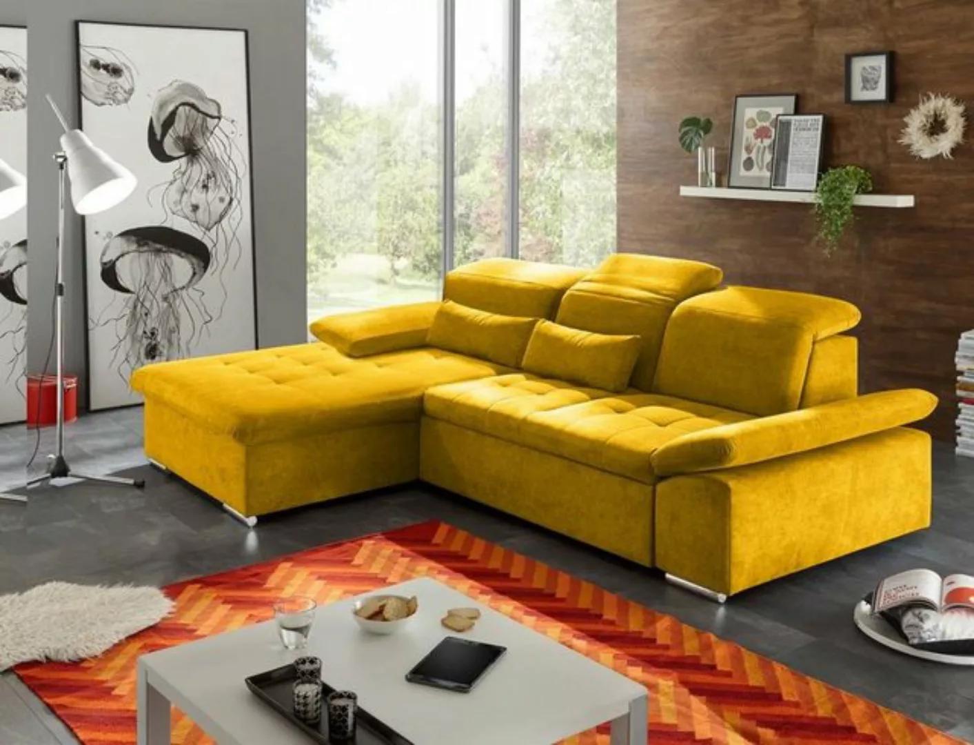 ED EXCITING DESIGN Ecksofa, Wayne Ecksofa 276x188 cm Couch Eckcouch Sofa Ge günstig online kaufen