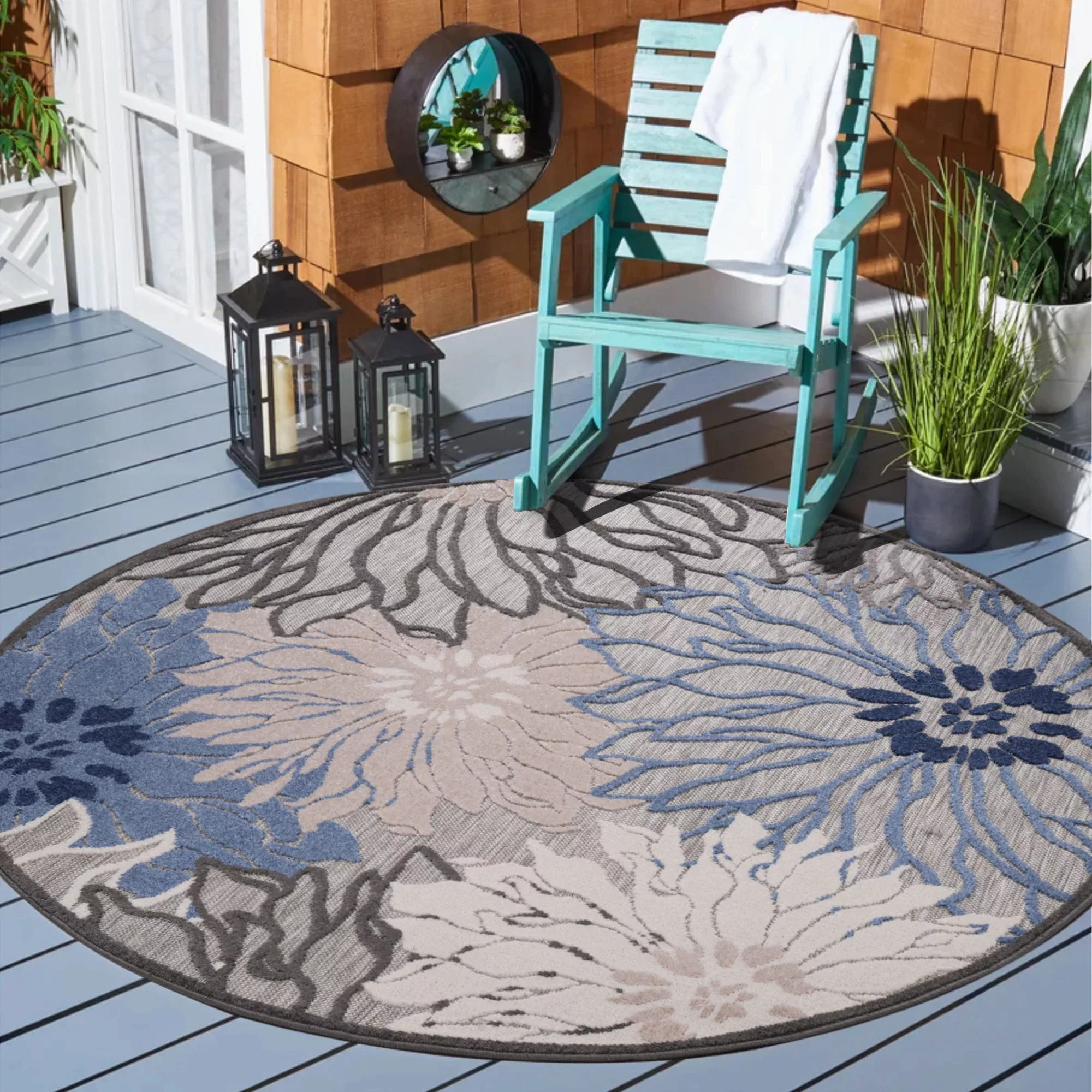 Sanat Teppich »Floral 2 Outdoor«, rund, 6 mm Höhe, In- und Outdoor geeignet günstig online kaufen