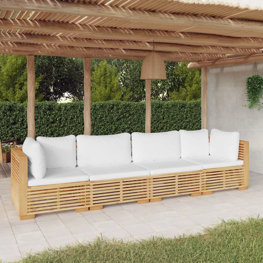 Vidaxl 4-tlg. Garten-lounge-set Mit Kissen Massivholz Teak günstig online kaufen