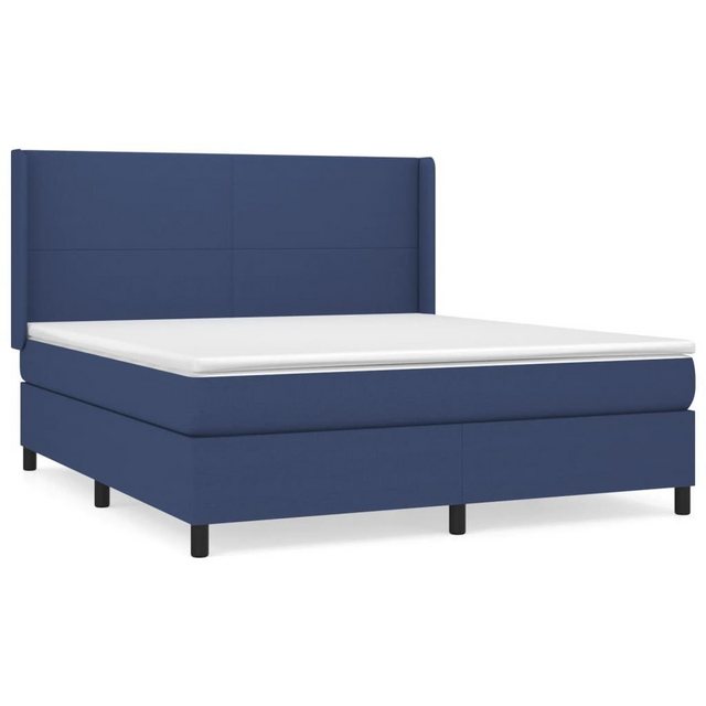 vidaXL Bettgestell Boxspringbett mit Matratze Blau 180x200 cm Stoff Bett Be günstig online kaufen