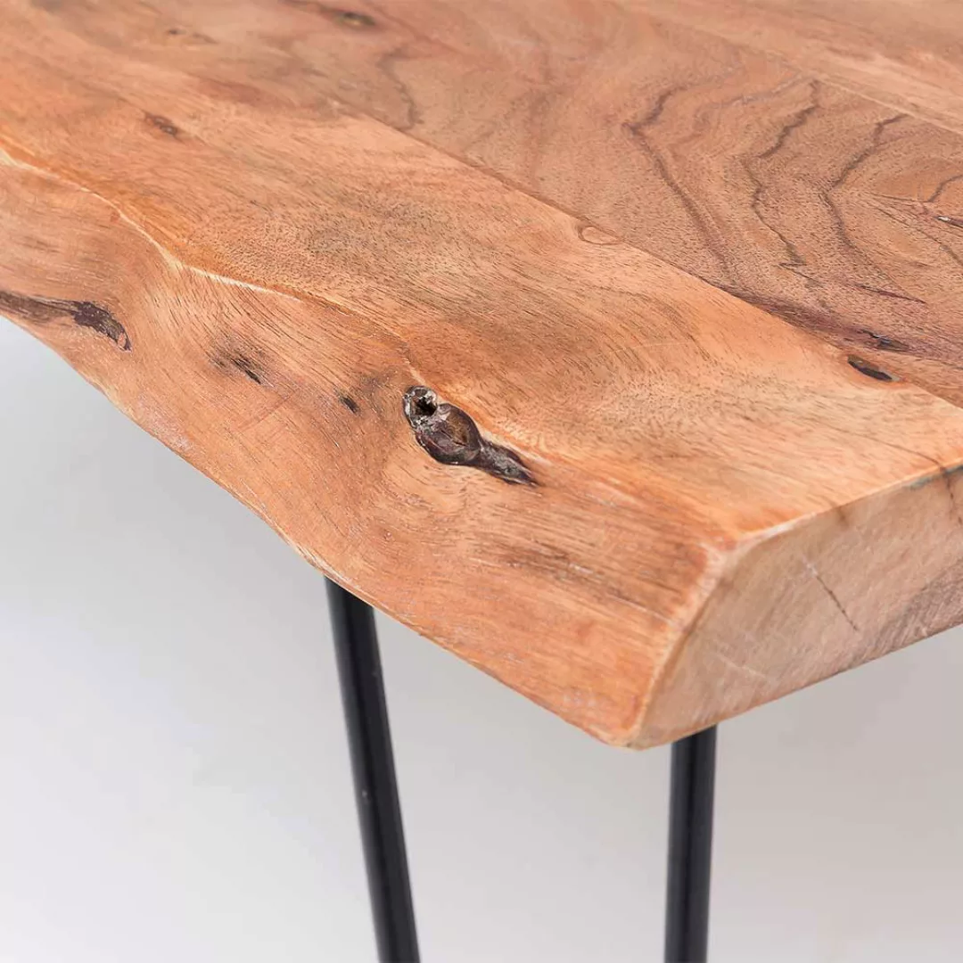Sofa Tisch Industriestil aus Akazie Massivholz Hairpin Gestell günstig online kaufen