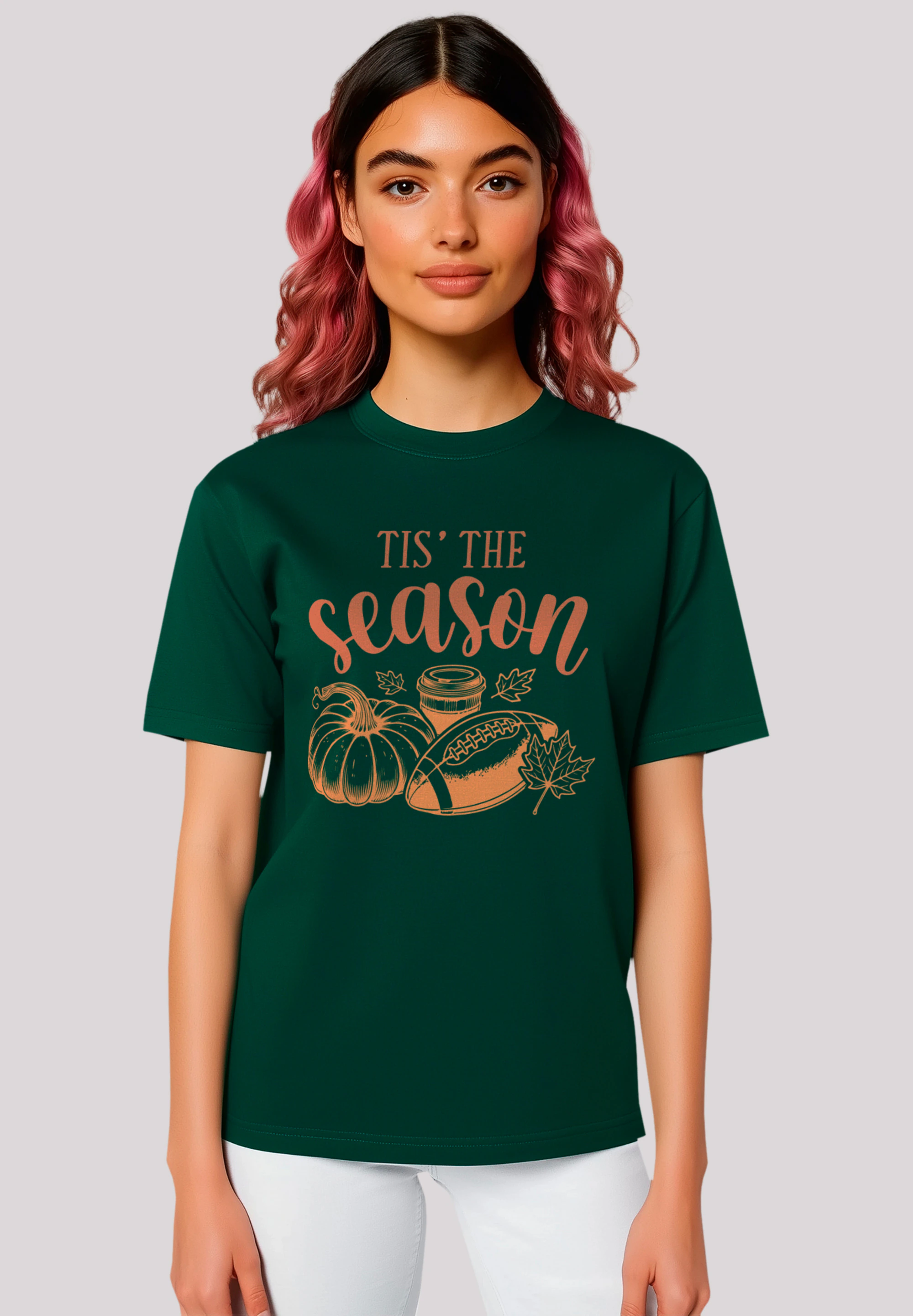 F4NT4STIC T-Shirt "Fall pumpkin coffe football its the Season", Premium Qua günstig online kaufen