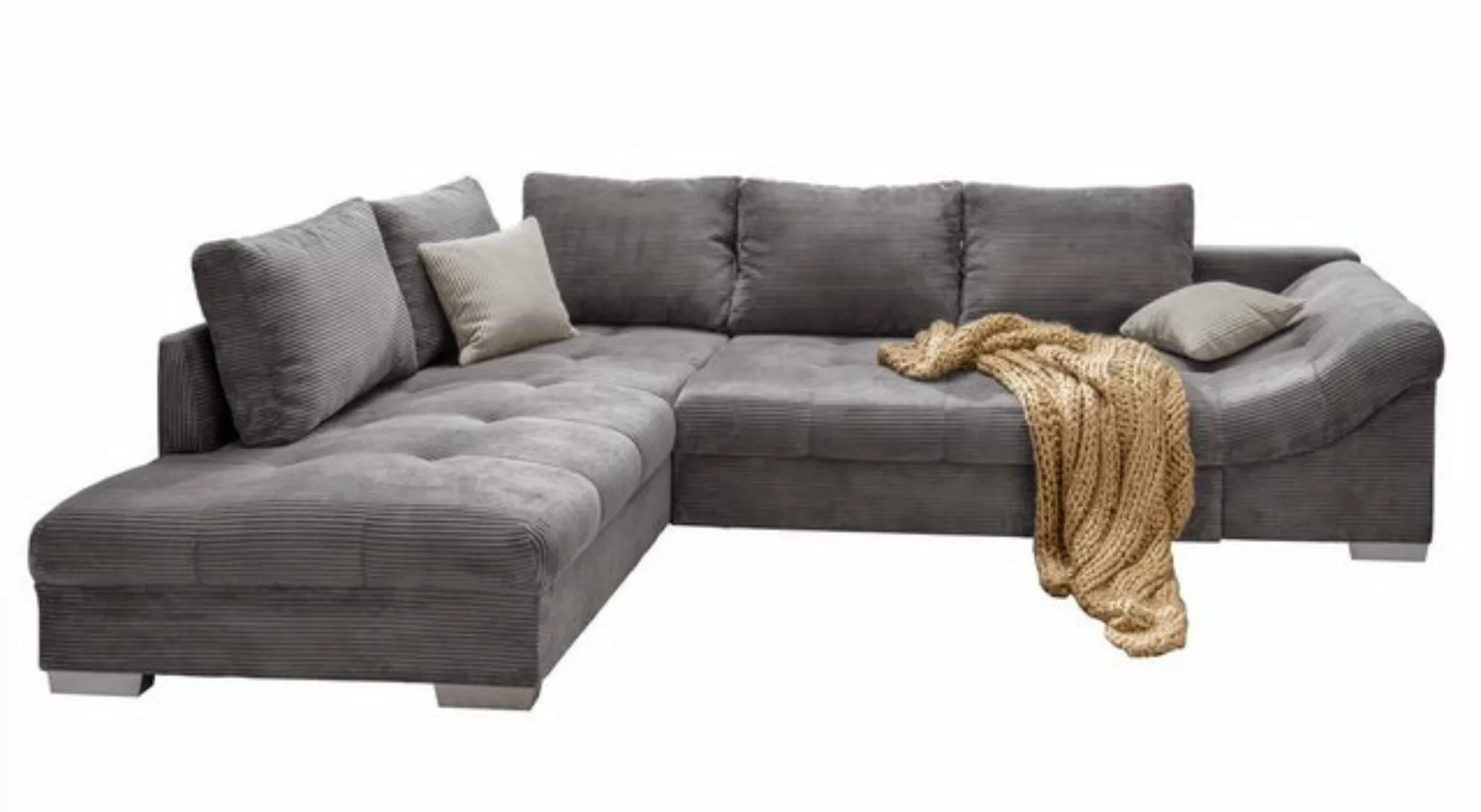 luma-home Ecksofa 17202-OTTO, mit Bettfunktion 298x202 cm, Wellenunterfeder günstig online kaufen