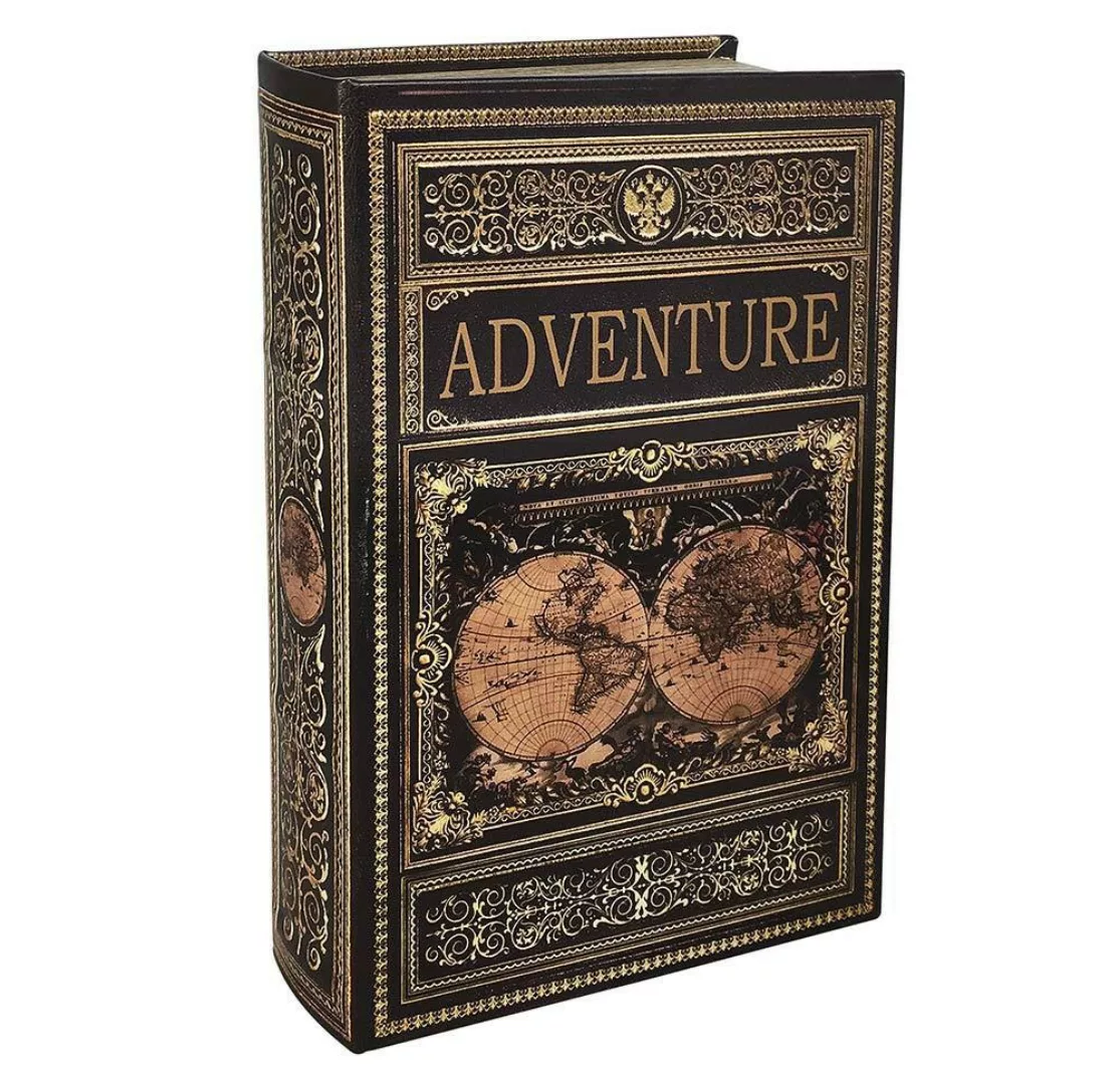 Hohles Buch mit Geheimfach Buchversteck Weltkarte Adventure Antik-Stil 33 c günstig online kaufen
