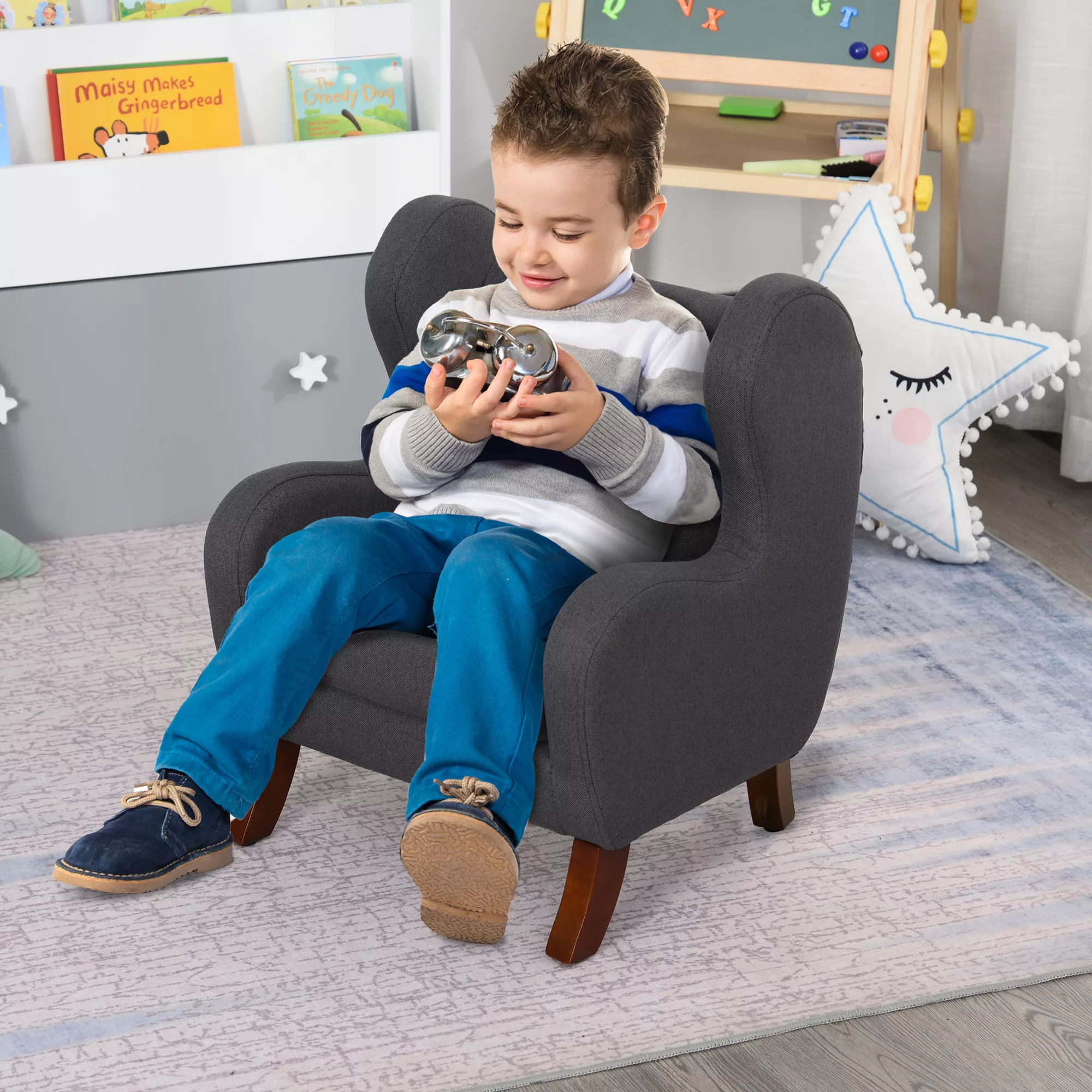 HOMCOM Kindersessel Kindersofa Kindercouch für 3-6 jahre alt, Holzbeine, Gr günstig online kaufen