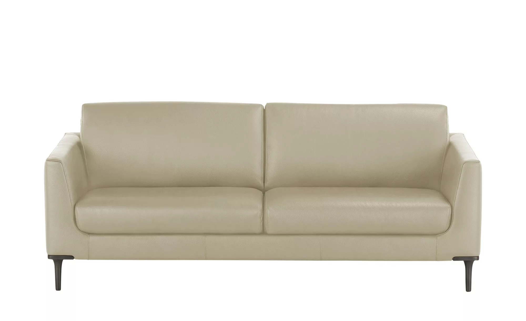Ledersofa - beige - 211 cm - 85 cm - 92 cm - Polstermöbel > Sofas > 2-Sitze günstig online kaufen