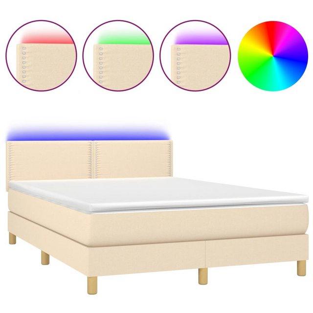 vidaXL Boxspringbett Bett Boxspringbett komplett mit Matratze & LED Stoff ( günstig online kaufen