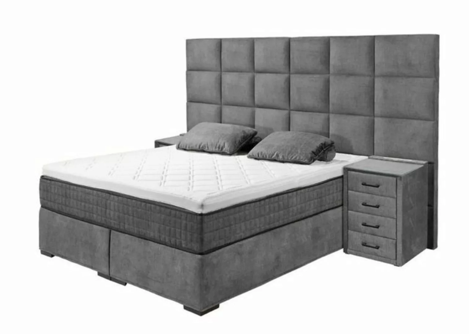 ED EXCITING DESIGN Boxspringliege (160 x 200 cm, Naro XL), Grau günstig online kaufen