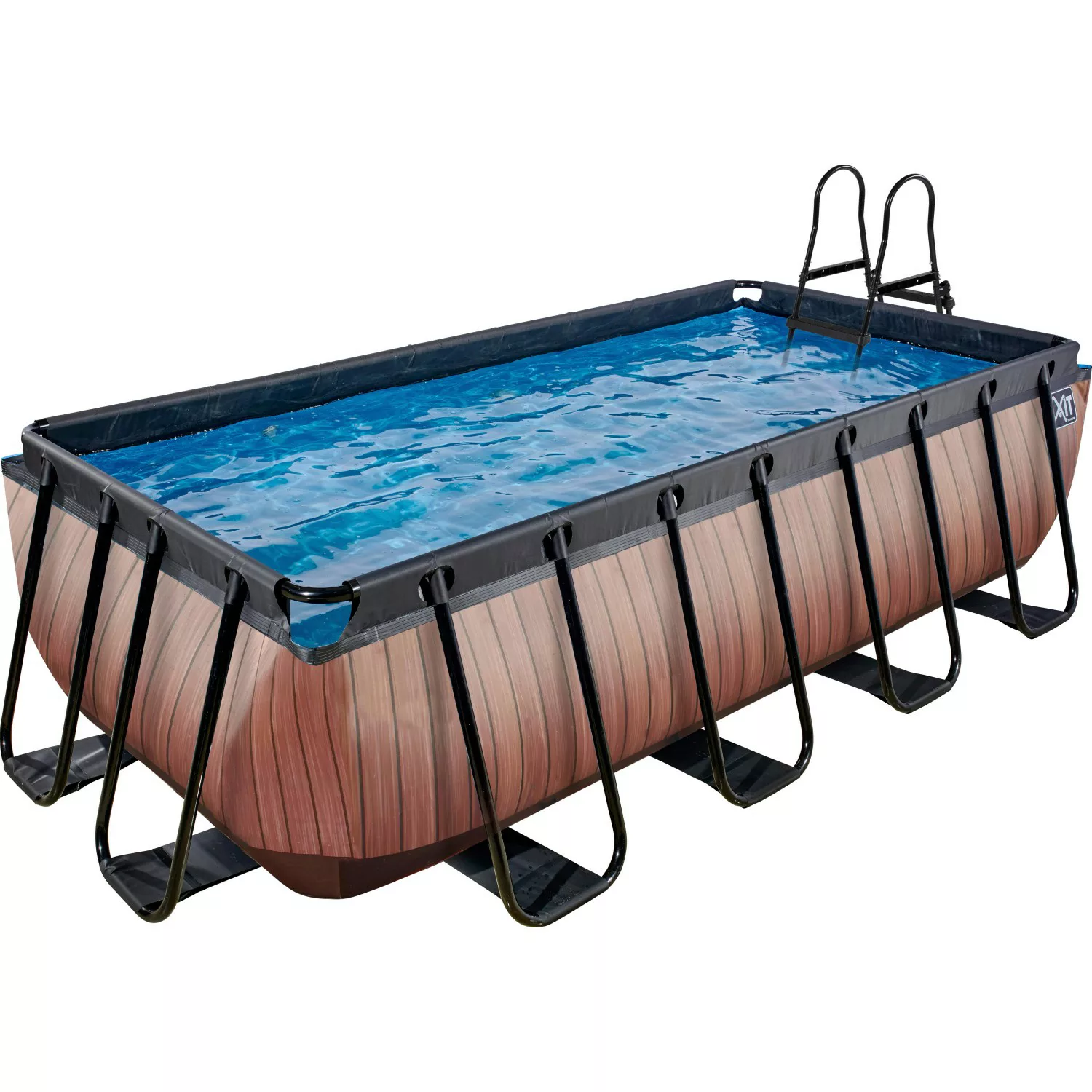 EXIT Wood Pool Braun 400x200x100cm m. Sandfilterpumpe günstig online kaufen
