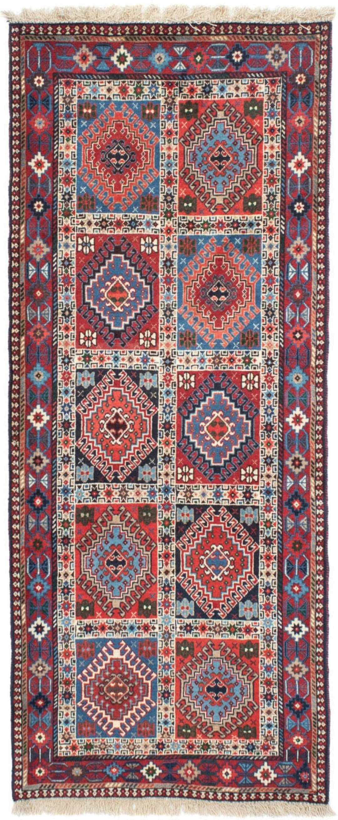 morgenland Wollteppich »Yalameh Felder Blu scuro 152 x 102 cm«, rechteckig günstig online kaufen