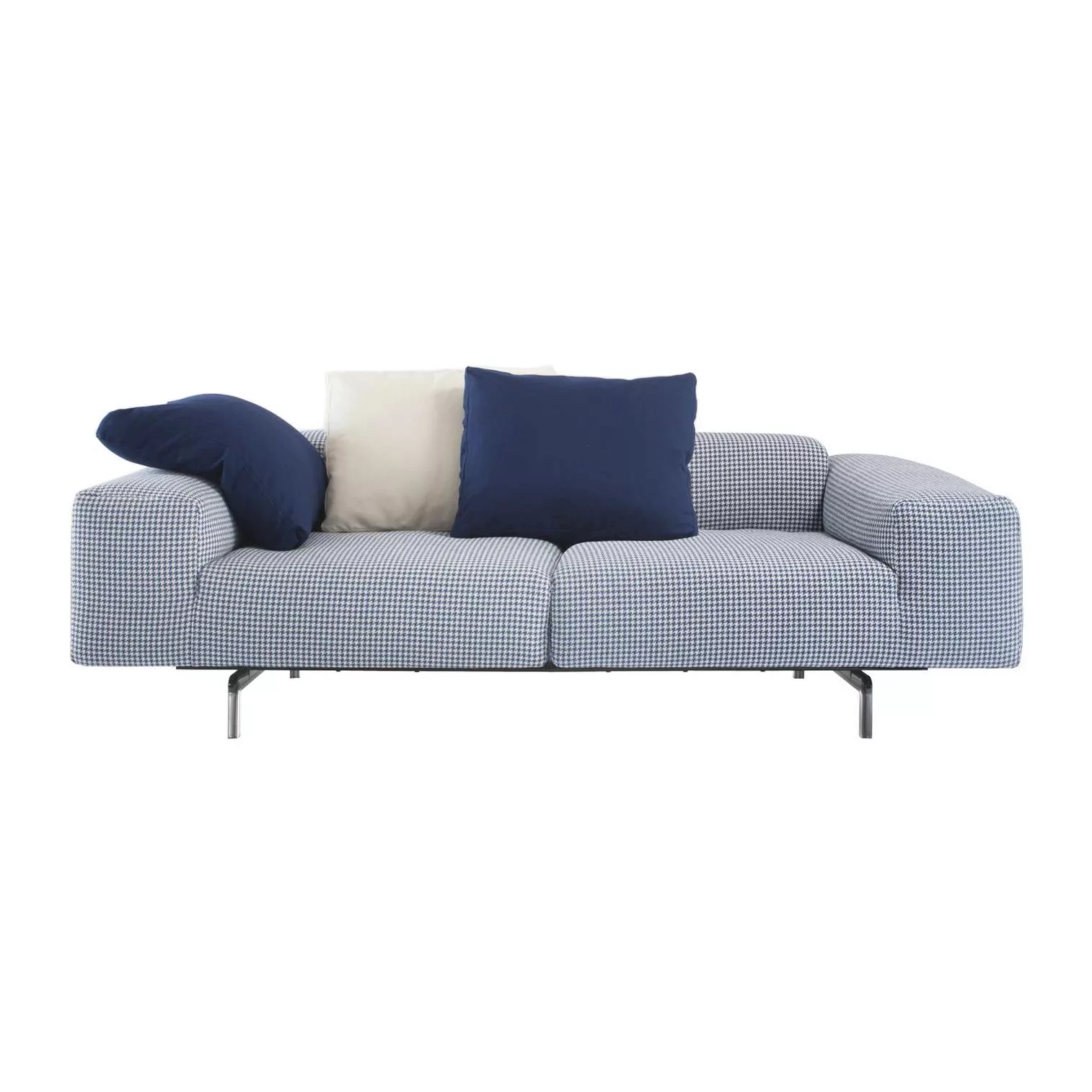 Kartell - Largo 2-Sitzer Sofa - blau/Stoff Pied de Poule TB blau/BxTxH 226x günstig online kaufen