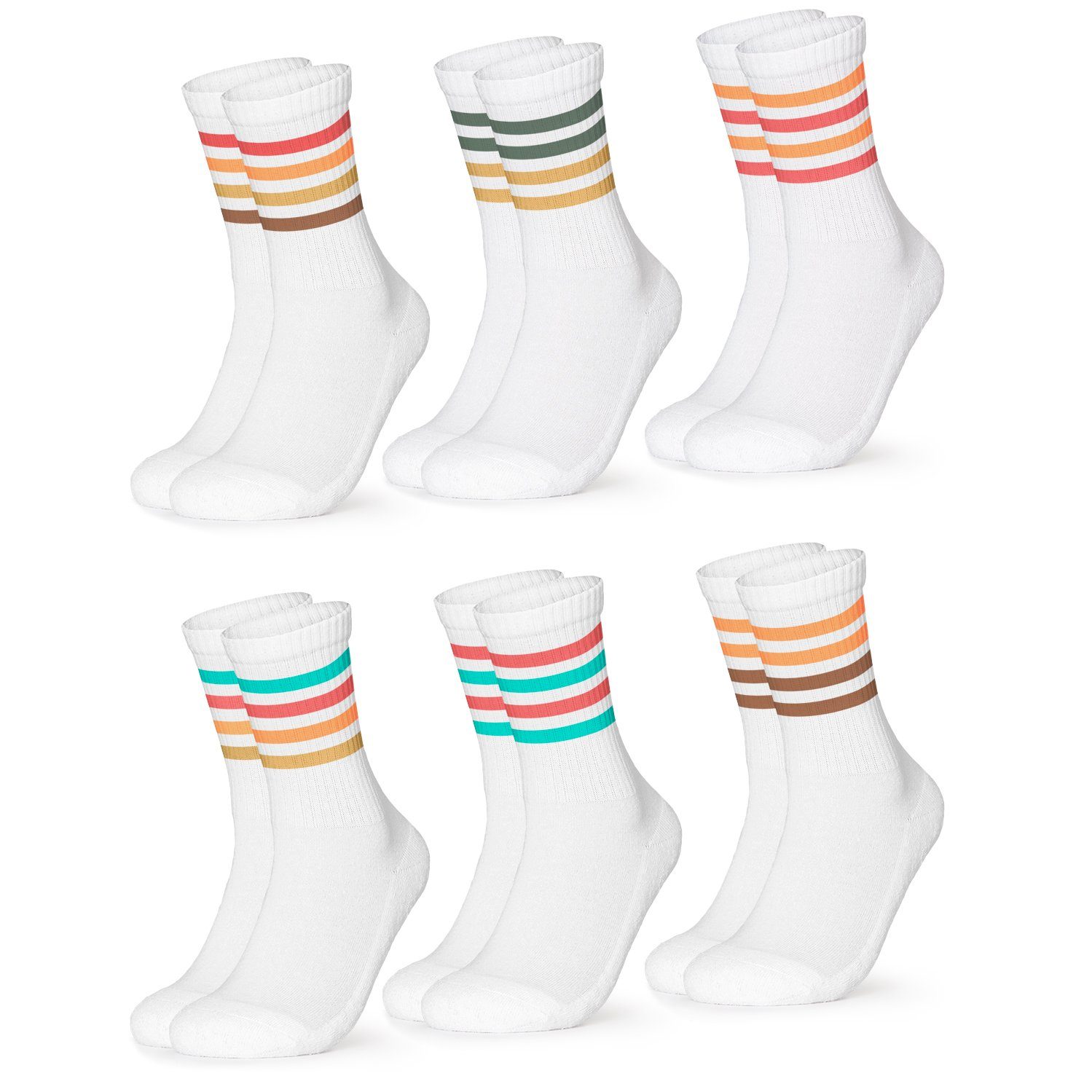 OCCULTO Sportsocken Damen Retro Tennis Socken günstig online kaufen