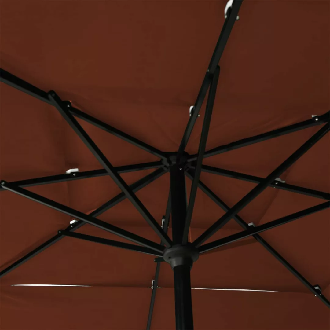 Sonnenschirm Mit Alu-mast 3-lagig Terracotta-rot 2,5x2,5 M günstig online kaufen