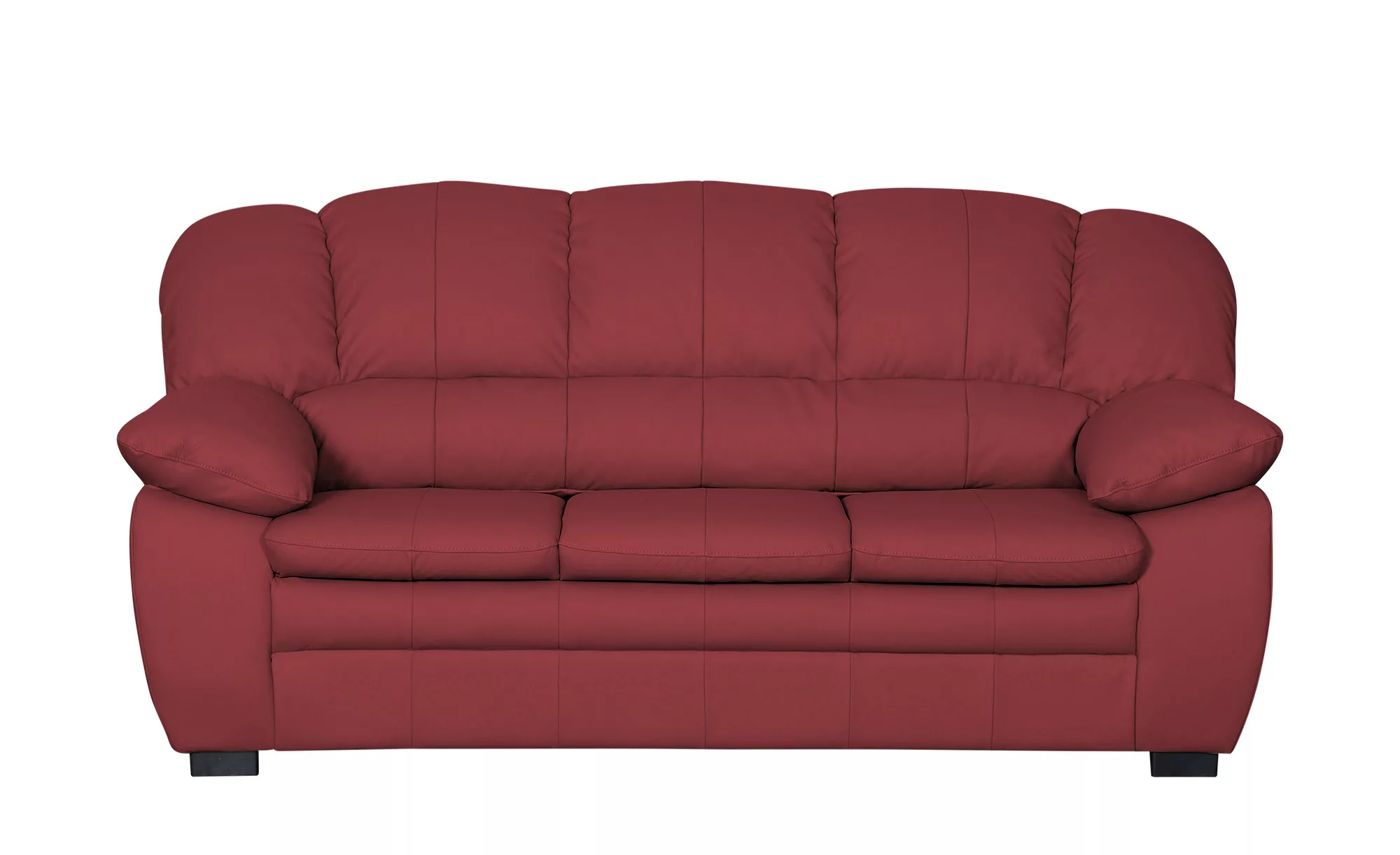 uno Ledersofa  Casino - rot - 191 cm - 88 cm - 92 cm - Polstermöbel > Sofas günstig online kaufen