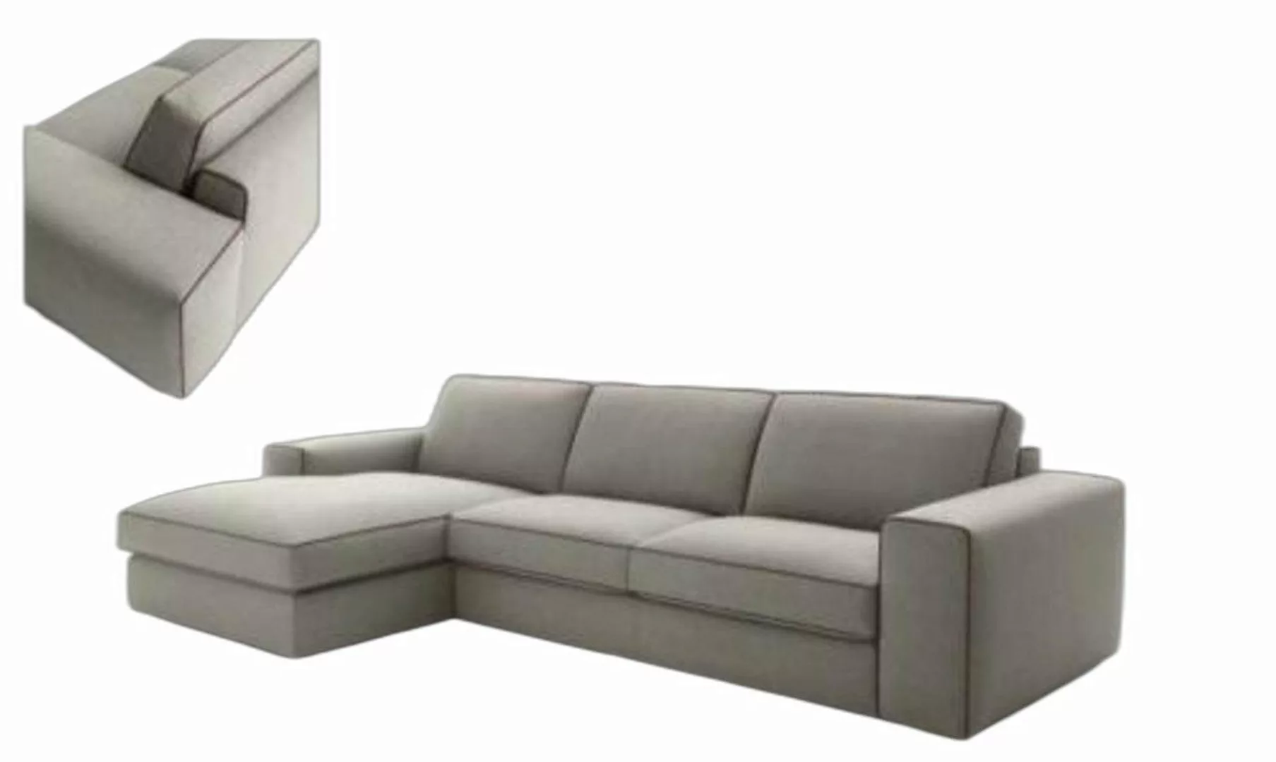 Xlmoebel Ecksofa Zeitgenössisches Premium Ecksofa Holzstoff L-Form alfitali günstig online kaufen