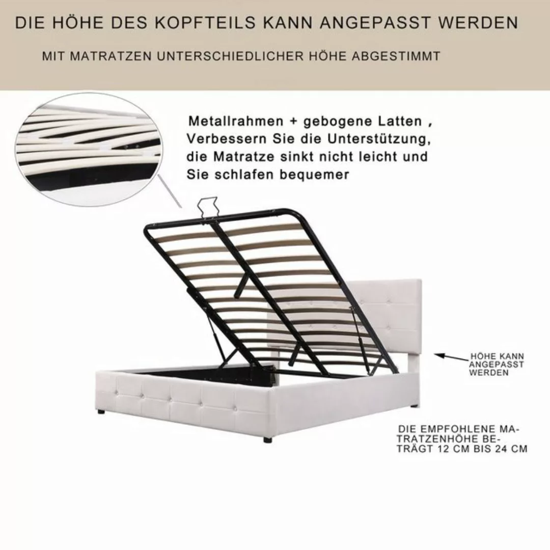 Sweiko Polsterbett, Doppelbett mit verstellbarem Kopfteil und Lattenrost, h günstig online kaufen