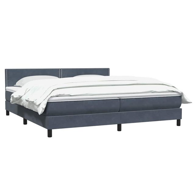 vidaXL Bett Boxspringbett mit Matratze Dunkelgrau 180x210 cm Samt günstig online kaufen