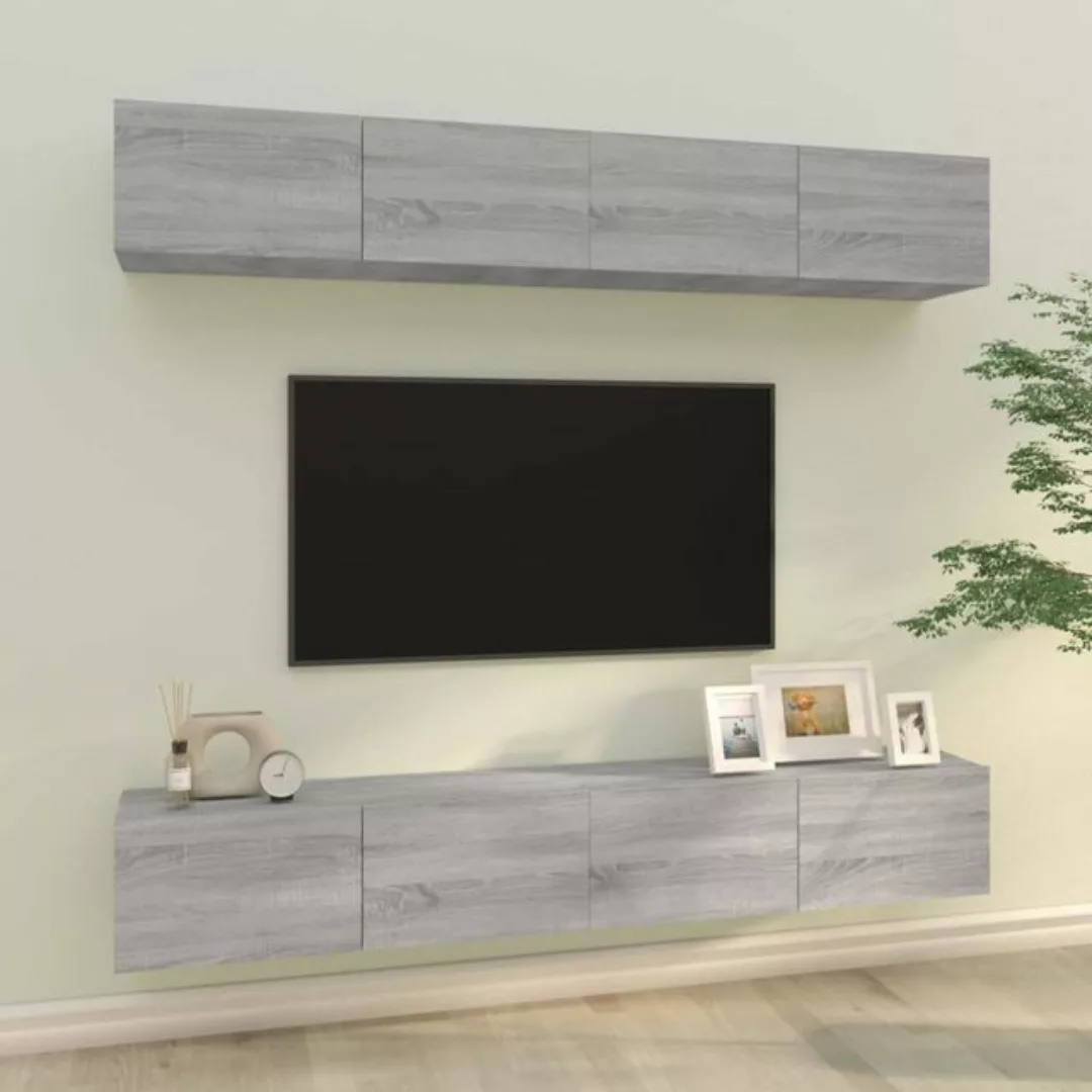 vidaXL TV-Schrank TV-Wandschränke 4 Stk Grau Sonoma 100x30x30 cm Wandschrän günstig online kaufen