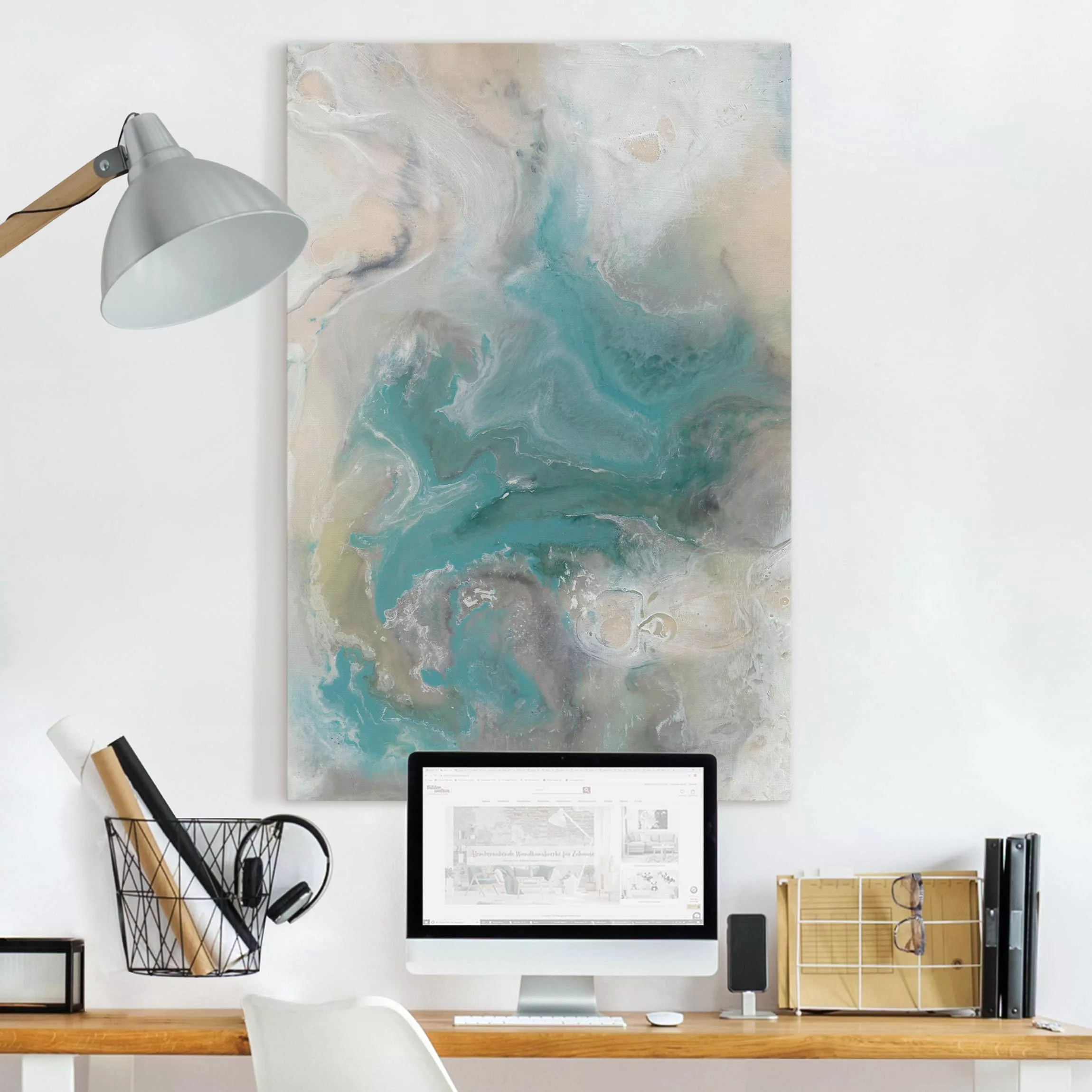 Leinwandbild Abstrakt - Hochformat Gezeiten mit Strandgut I günstig online kaufen