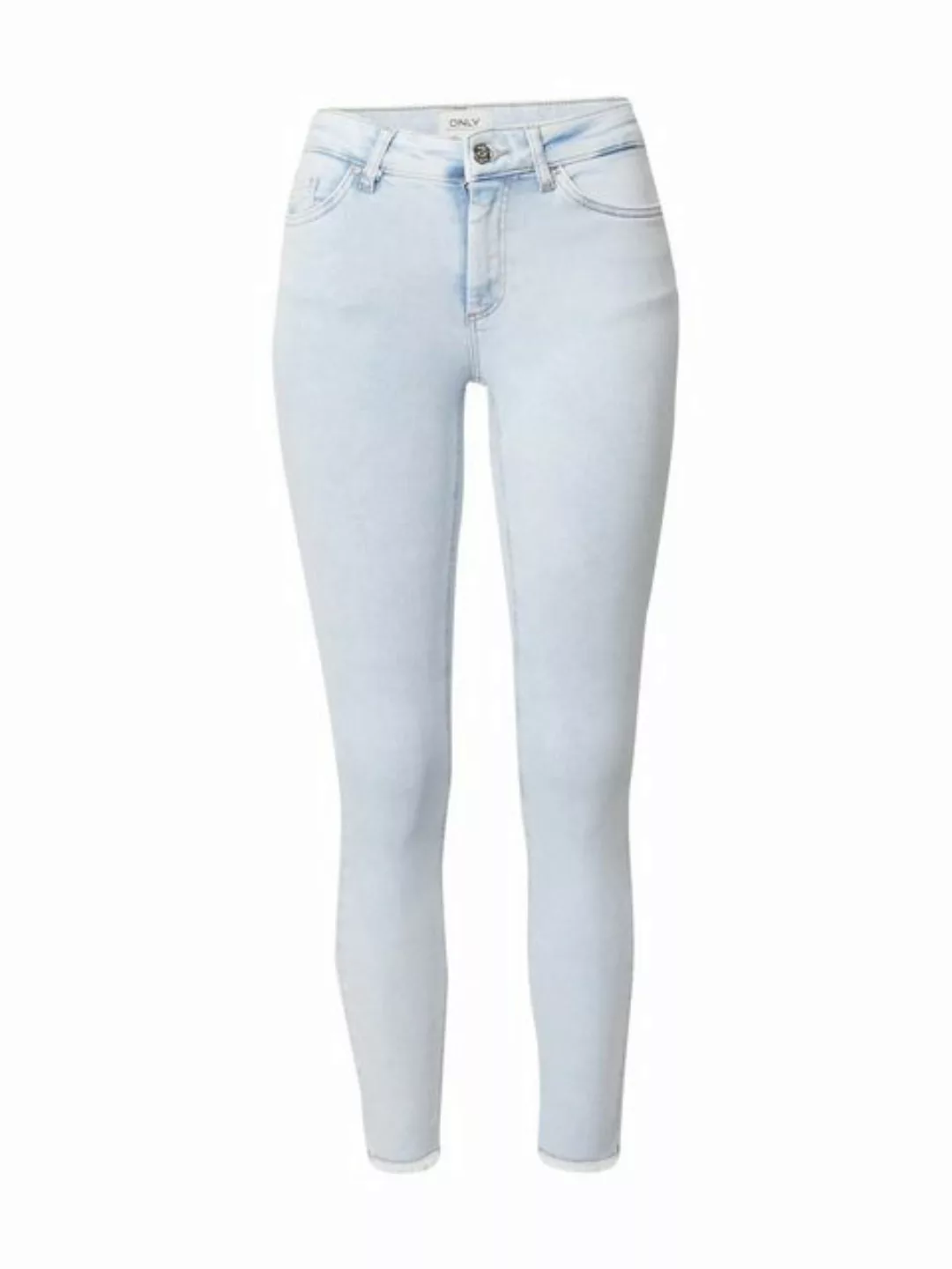 Only Blush Life Mid Waist Skinny Raw Ankle Jeans XL Light Blue Denim günstig online kaufen