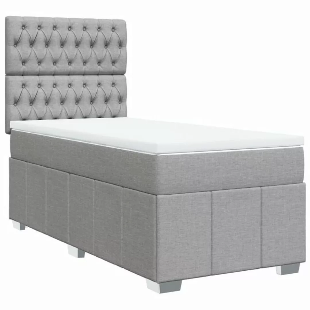 vidaXL Bett Boxspringbett mit Matratze Hellgrau 90x190 cm Stoff günstig online kaufen