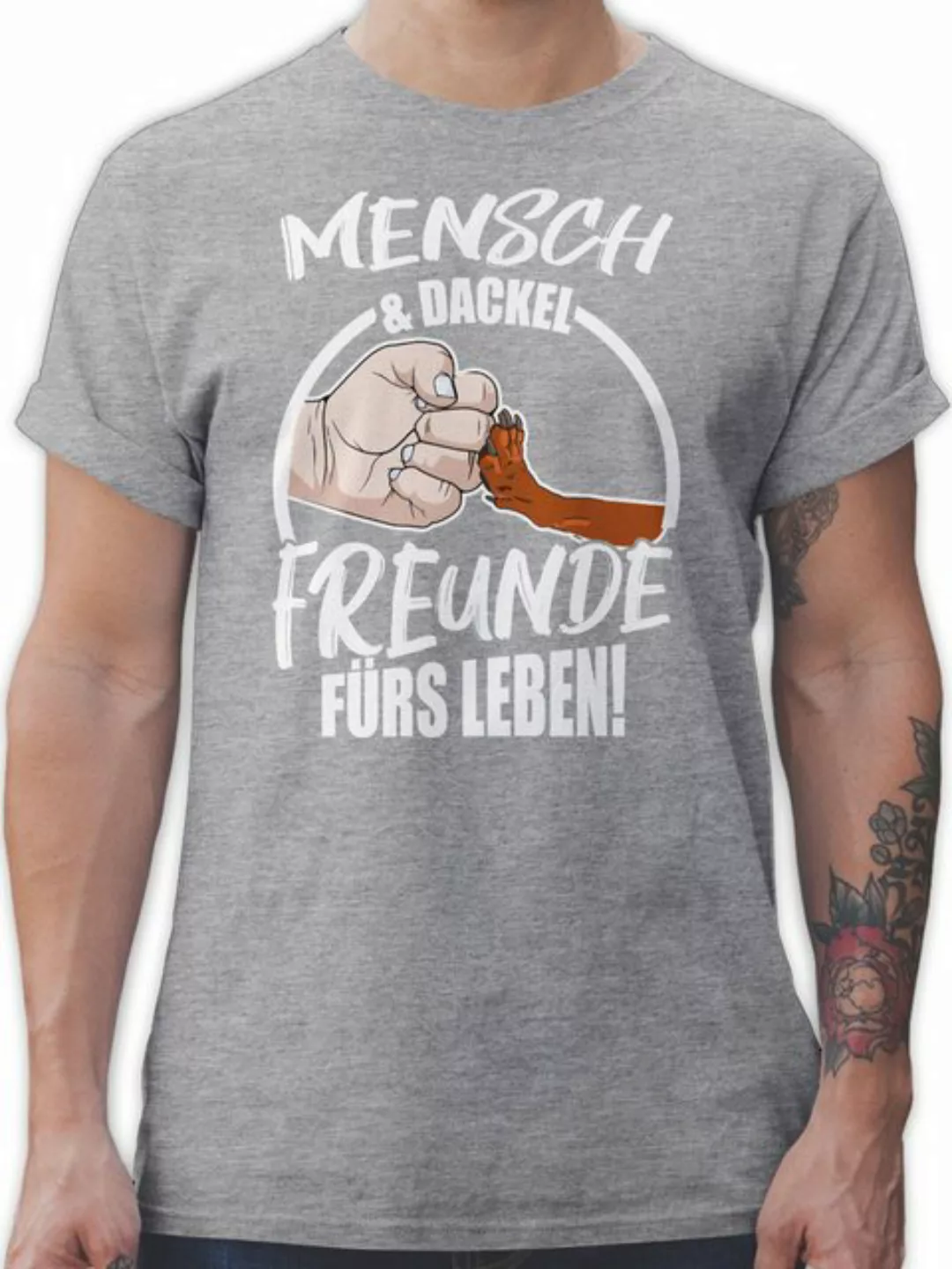 Shirtracer T-Shirt Mensch & Dackel Freunde fürs Leben Geschenk für Hundebes günstig online kaufen