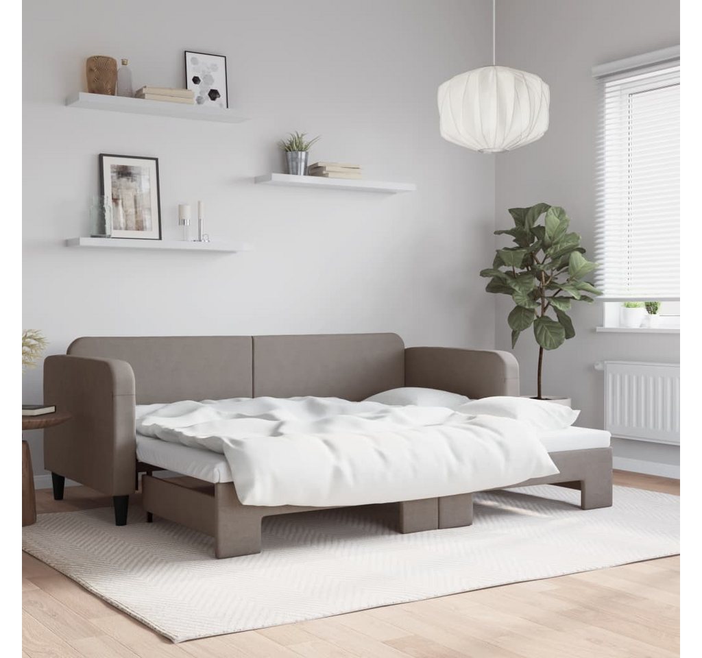 vidaXL Gästebett Gästebett Tagesbett Ausziehbar Taupe 80x200 cm Stoff Bett günstig online kaufen