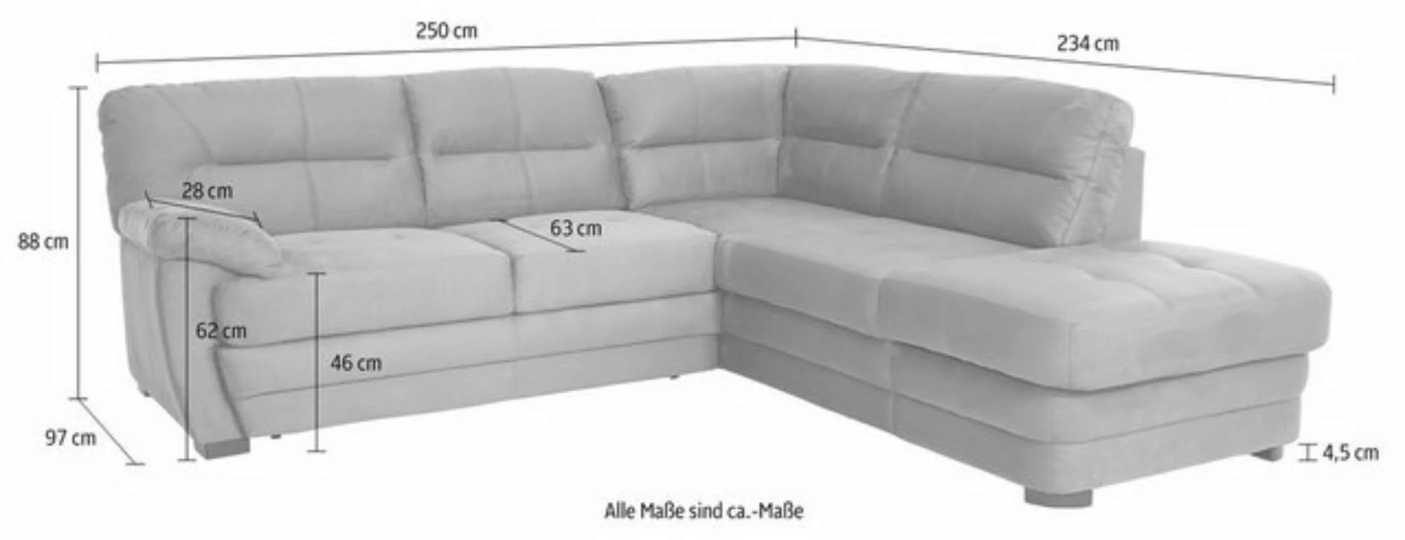 COTTA Ecksofa Royale L-Form, wahlweise mit Bettfunktion günstig online kaufen