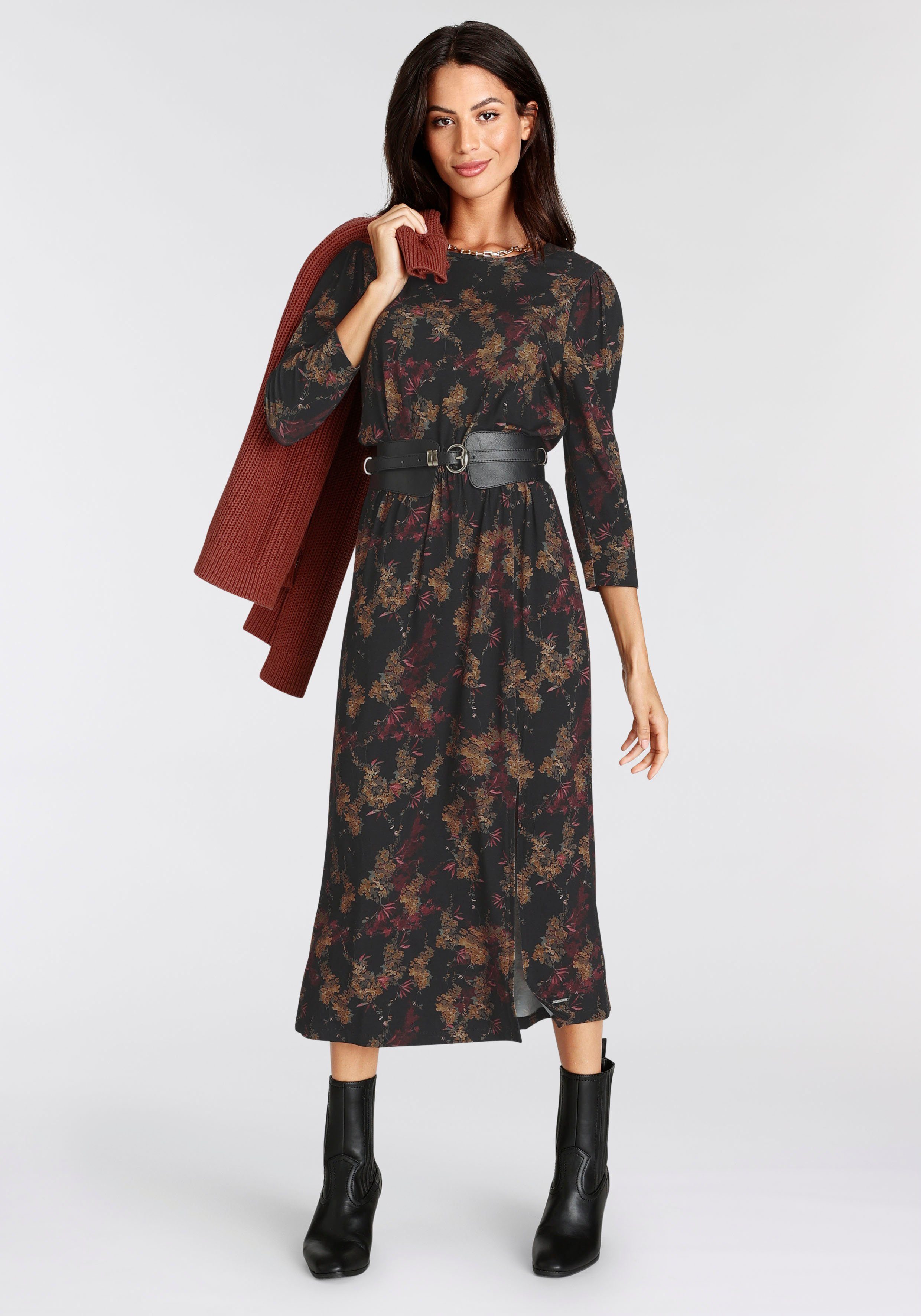 Laura Scott Midikleid feminin gemustert, aus günstig online kaufen