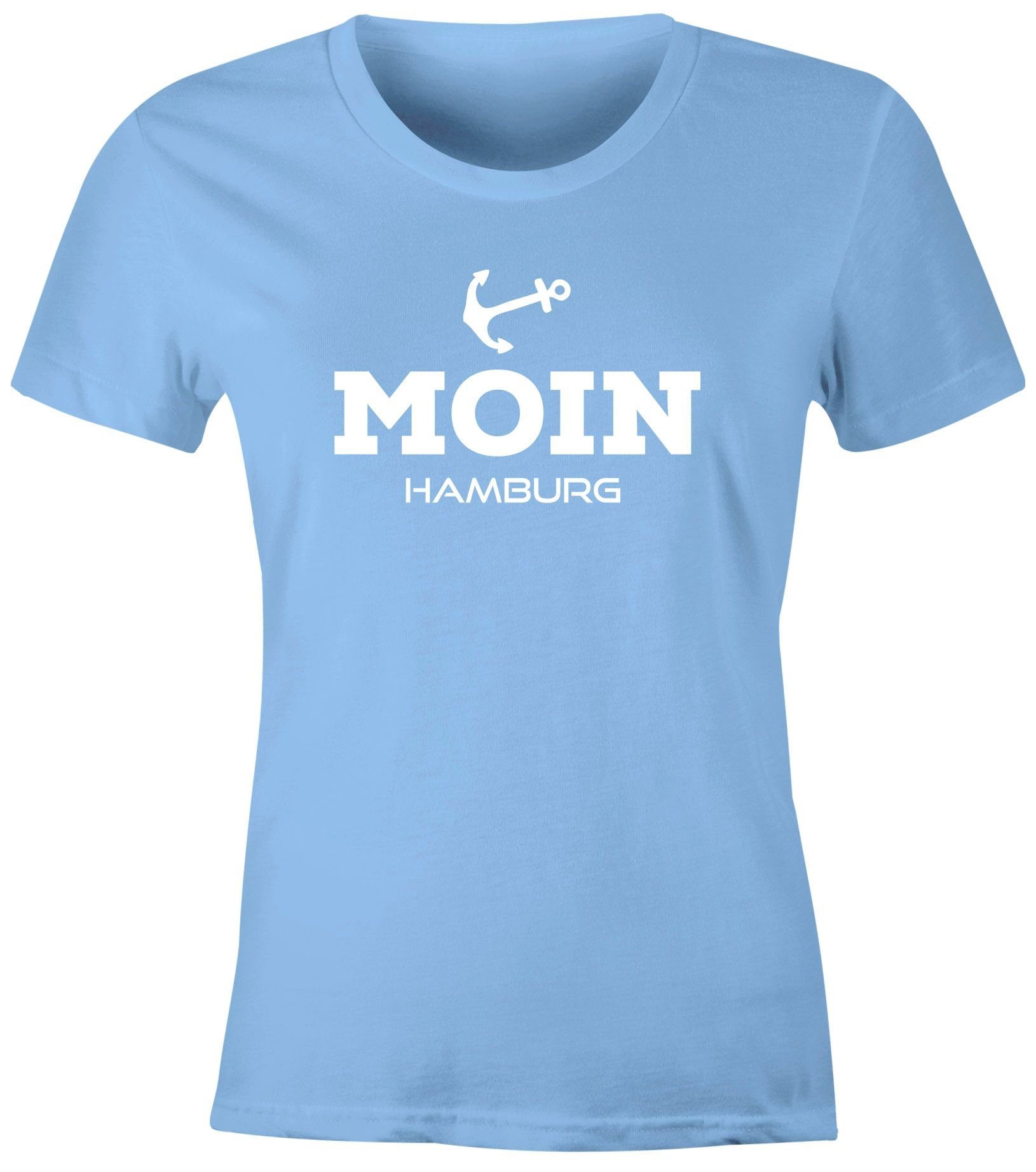 MoonWorks Print-Shirt Damen T-Shirt Moin Hamburg günstig online kaufen