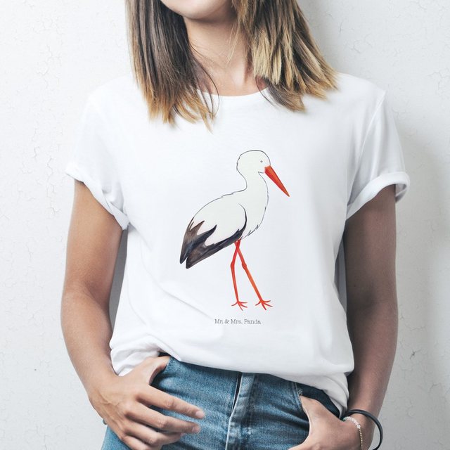 T-Shirt Storch - Weiß - T-Shirt, Shirt (1-tlg) günstig online kaufen