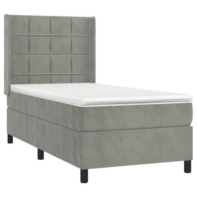 vidaXL Boxspringbett Boxspringbett mit Matratze Hellgrau 80x200 cm Samt Bet günstig online kaufen