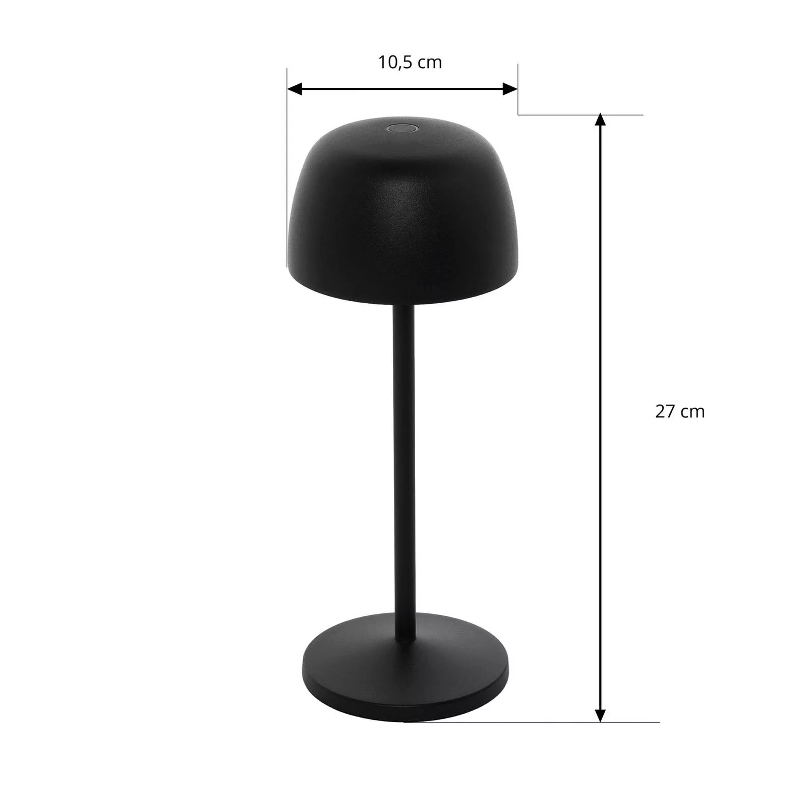 Lindby LED-Akku-Tischlampe Arietty, schwarz, Alu, Ø 10,5 cm günstig online kaufen