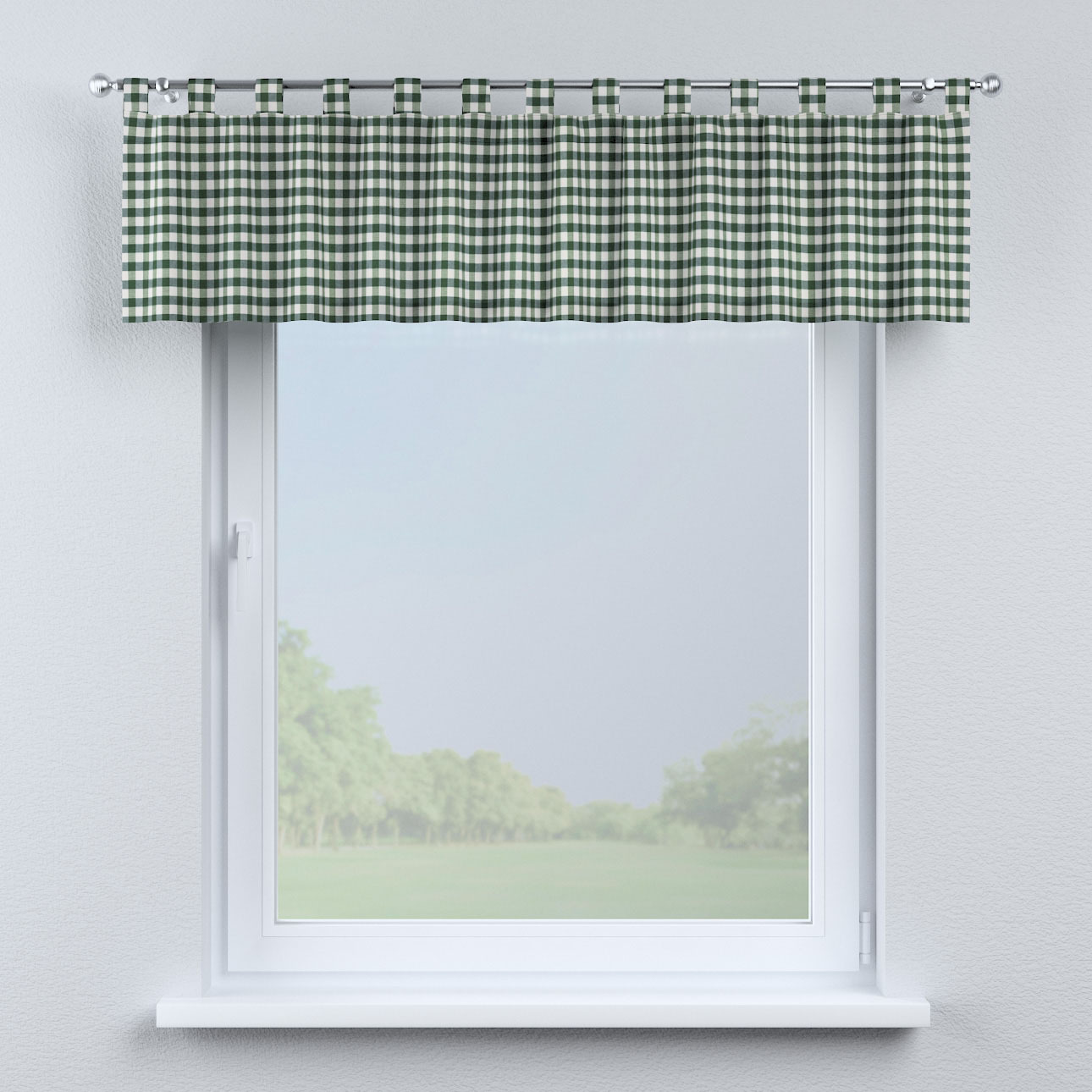 Kurzgardine mit Schlaufen, grün-ecru, 390 x 40 cm, Quadro (144-34) günstig online kaufen