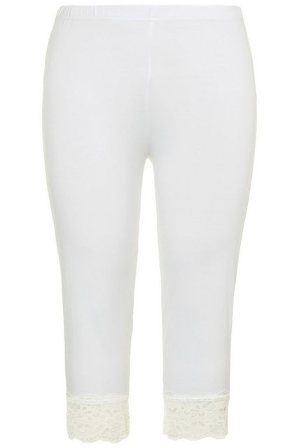 Ulla Popken Caprihose Capri elastischer Spitzensaum bis Gr. 66/68 günstig online kaufen