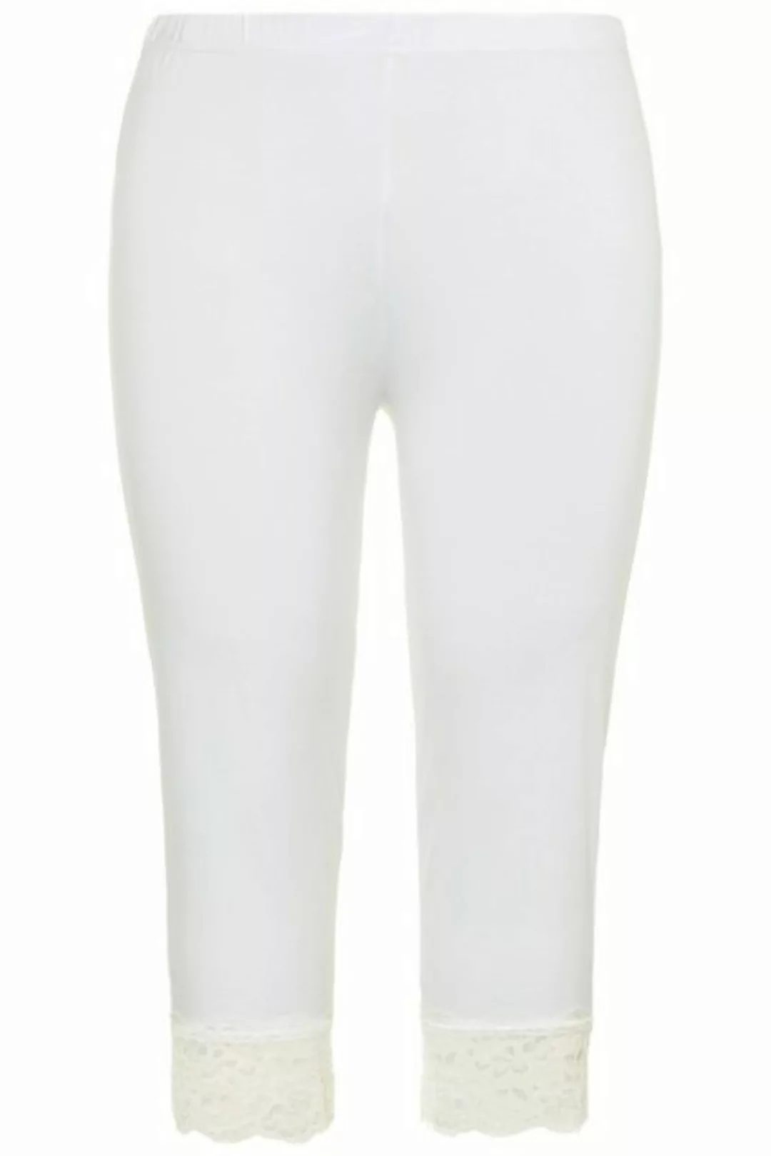 Ulla Popken Caprihose Capri elastischer Spitzensaum bis Gr. 66/68 günstig online kaufen