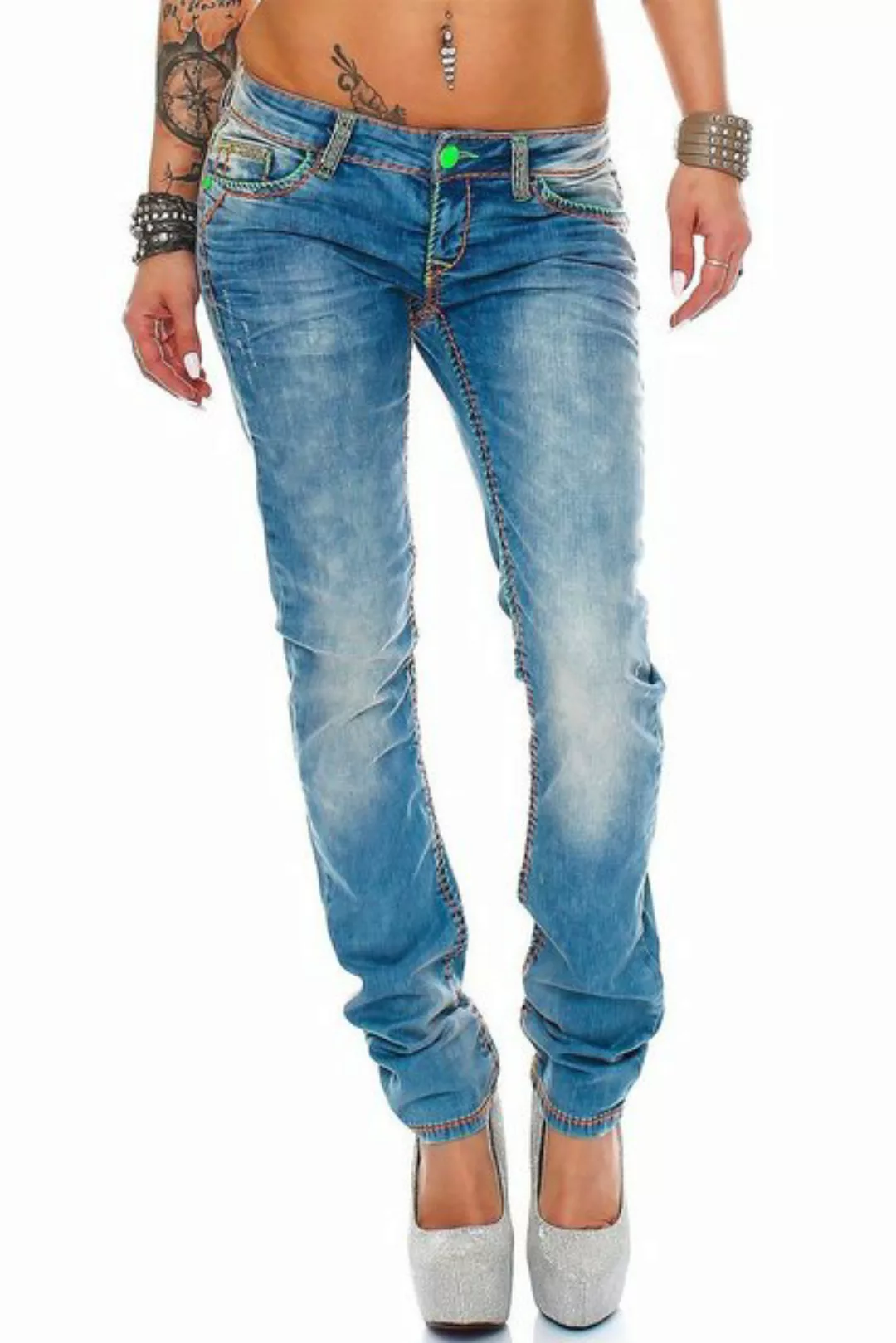 Cipo & Baxx 5-Pocket-Jeans Low Waist Hose BA-CBW0445 W28/L34 (1-tlg) Neon F günstig online kaufen