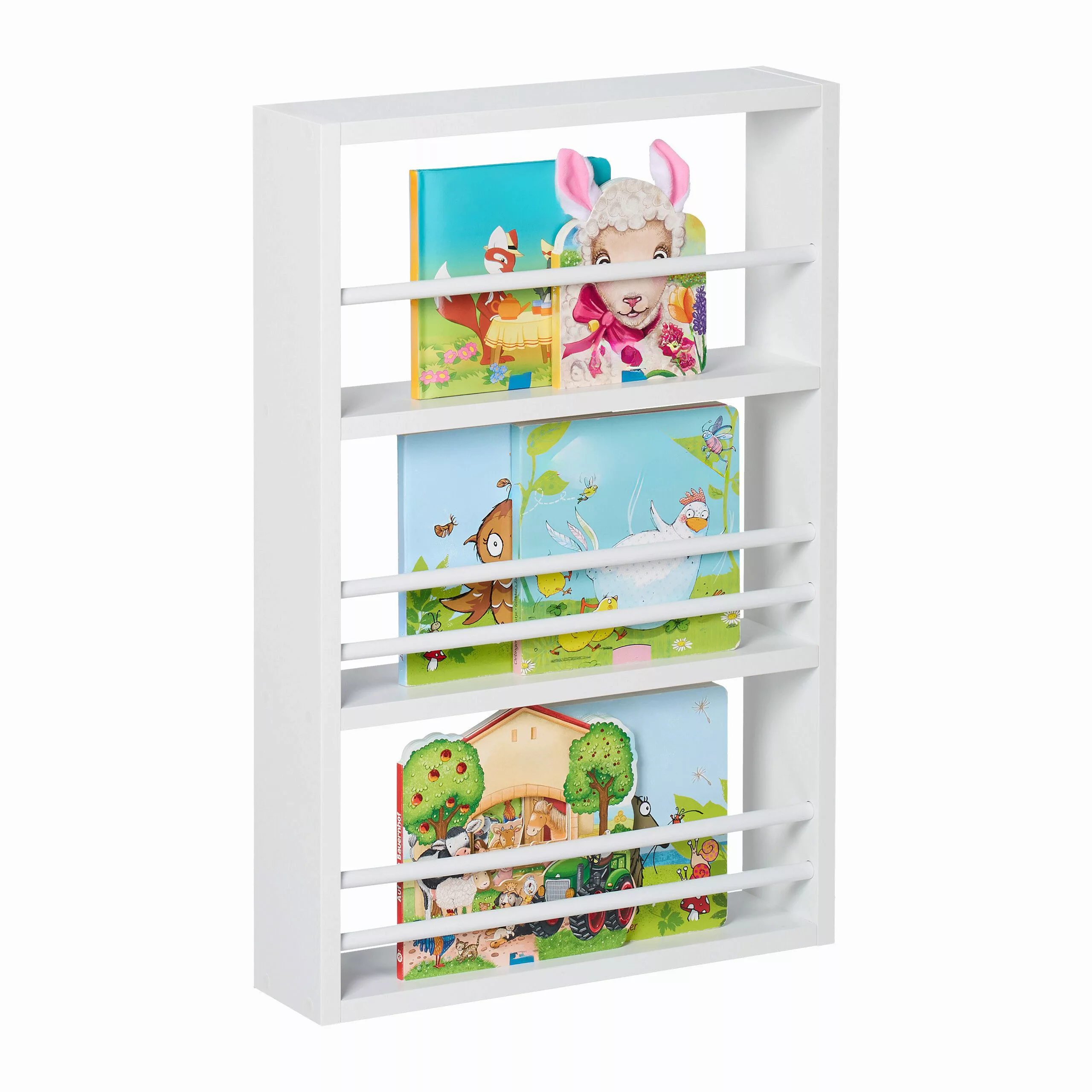 relaxdays Kinderregal Bücherregal Kinder mit 3 günstig online kaufen