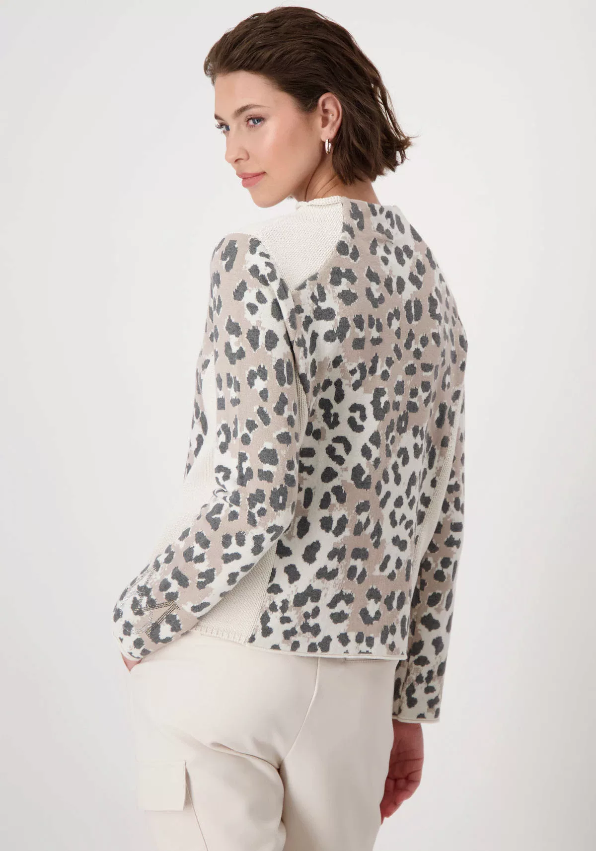 Monari Strickpullover, mit Animalprint günstig online kaufen