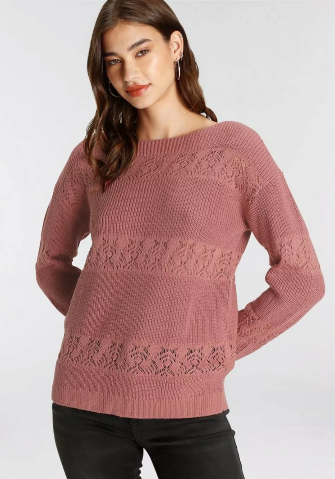 Laura Scott Strickpullover mit Ajour-Muster - NEUE KOLLEKTION günstig online kaufen