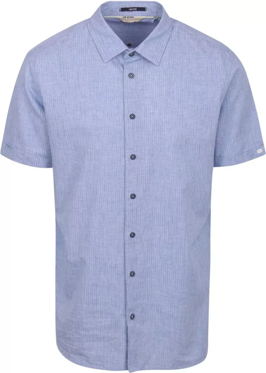No Excess Short Sleeve Hemd Leinen Blau - Größe 3XL günstig online kaufen