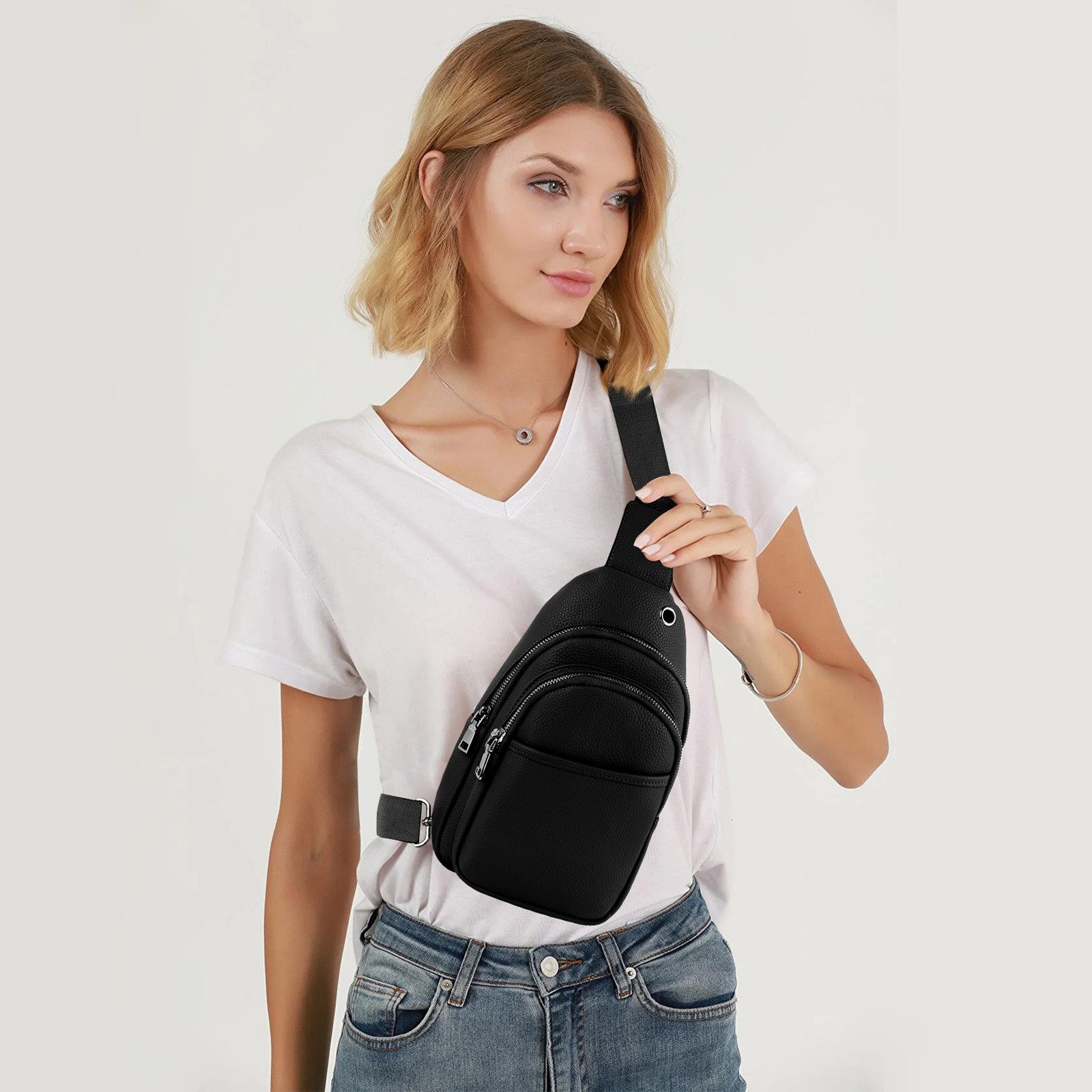 TAN.TOMI Bauchtasche Umhängetasche Damen Brusttasche Sling günstig online kaufen
