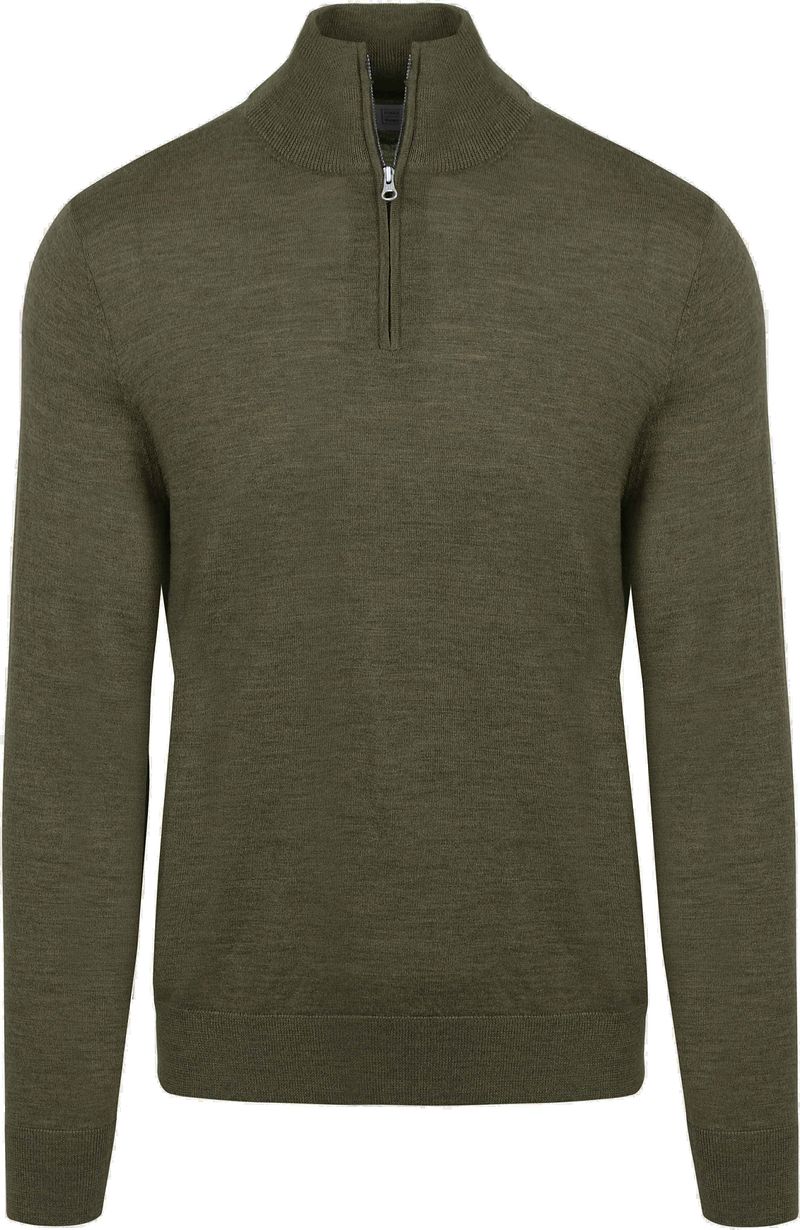 King Essentials The Michael Half Zip Pull Army Merino Grün - Größe M günstig online kaufen