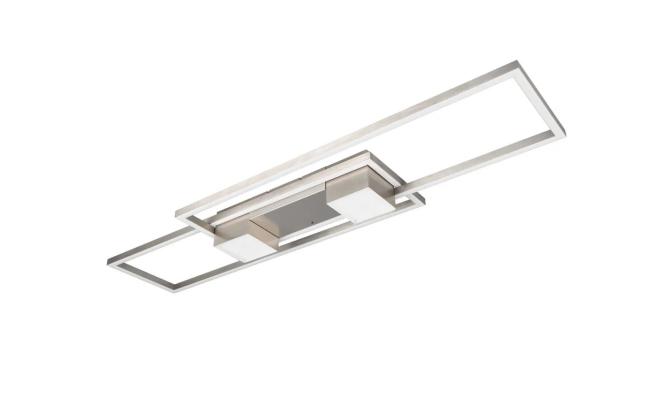 LED Deckenleuchte inkl. Fernbedienung Aluminium Nickel 1 Stück Metall Hellg günstig online kaufen