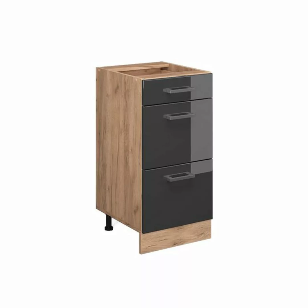 Vicco Unterschrank R-Line, Anthrazit Hochglanz/Goldkraft Eiche, 40 cm AP Ma günstig online kaufen