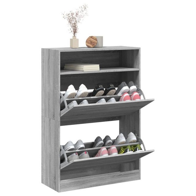 vidaXL Schuhschrank Schuhschrank mit 2 Klappen Grau Sonoma 80x34x116 cm günstig online kaufen