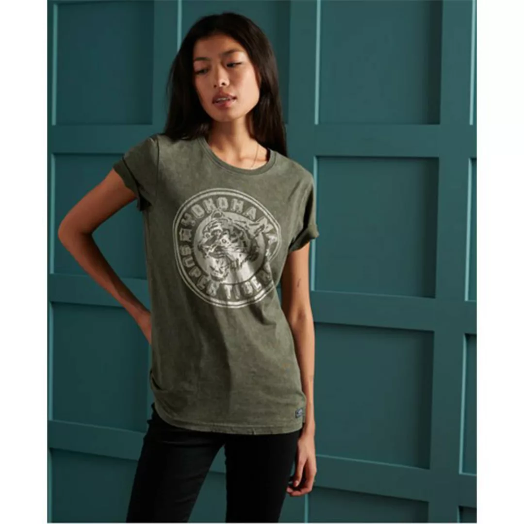 Superdry Reworked Classisc Foils Kurzarm T-shirt 2XS Army Khaki günstig online kaufen