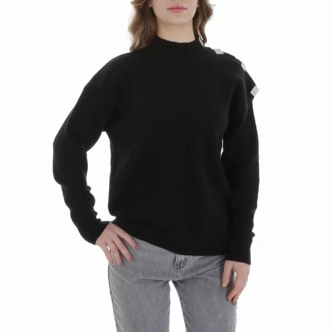 Ital-Design Strickpullover Damen Freizeit (88578867) Strass Stretch Strickp günstig online kaufen