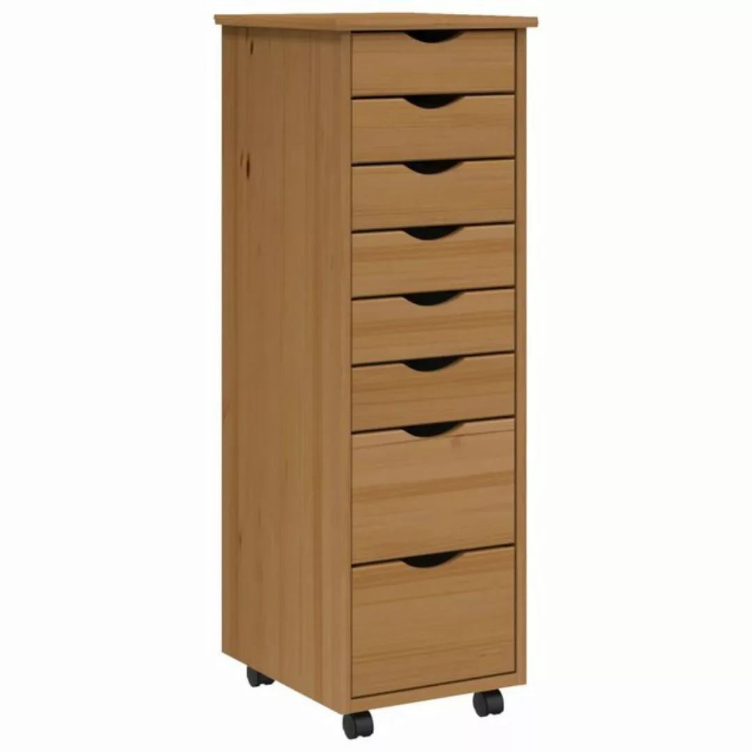 vidaXL Aktenschrank Rollschrank mit Schubladen MOSS Honigbraun Massivholz K günstig online kaufen