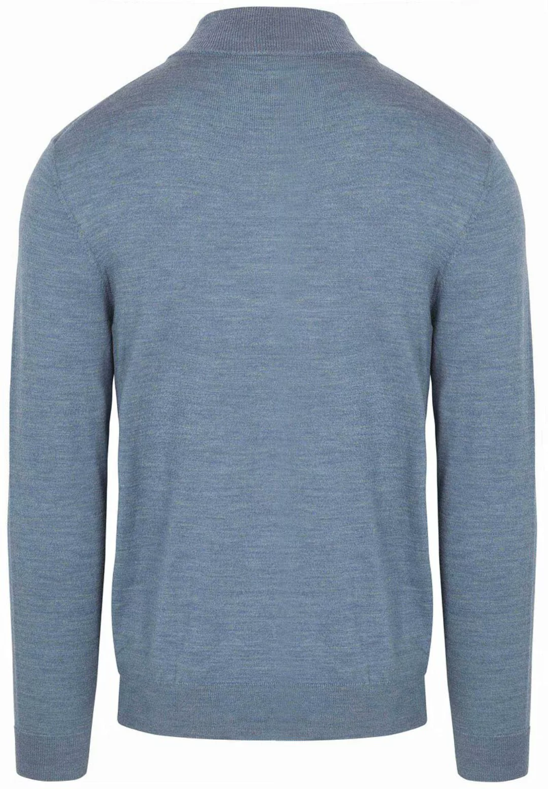 Profuomo Half Zip Pullover Merinowolle Melange Blau - Größe XXL günstig online kaufen